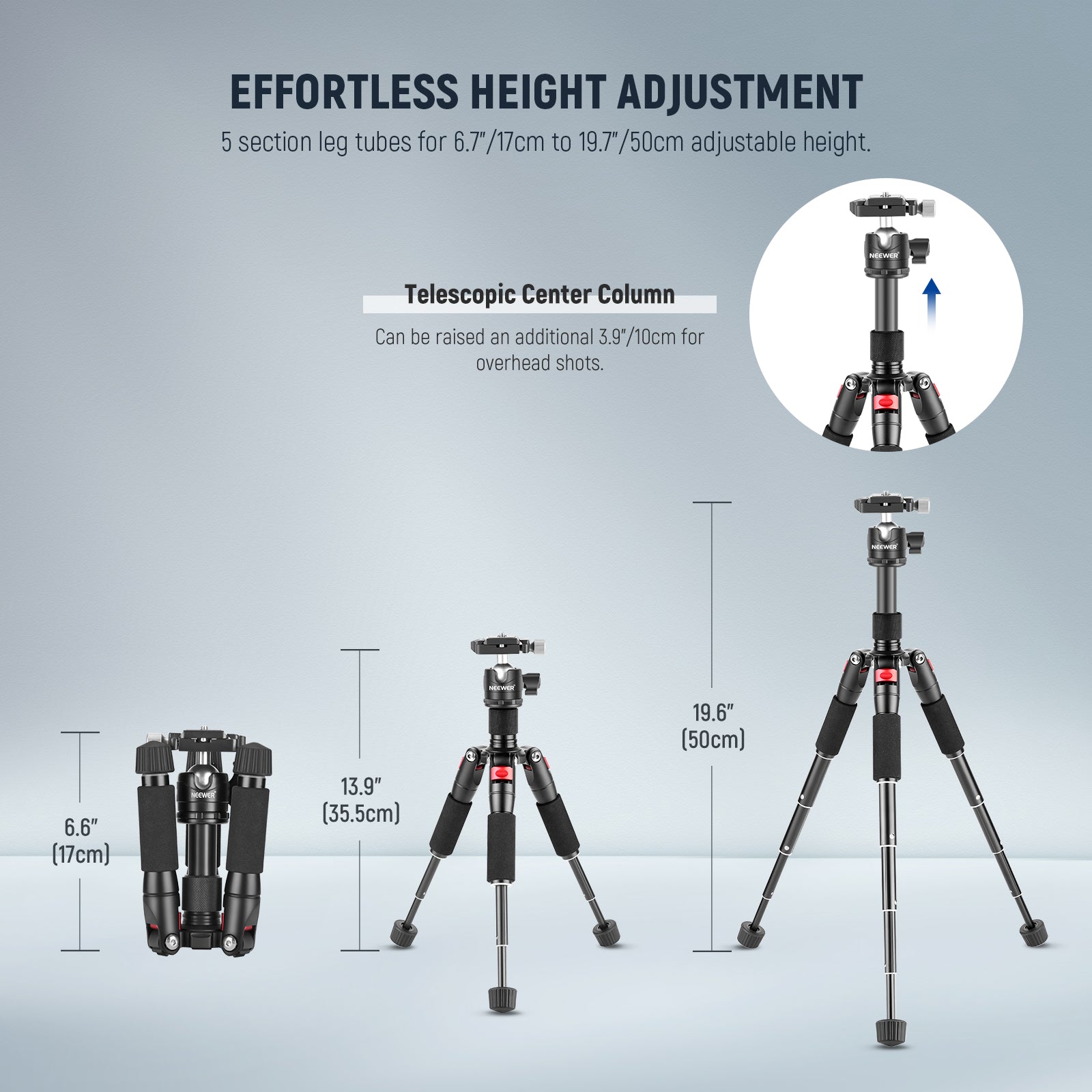 NEEWER M521 20" Portable Desktop Mini Tripod