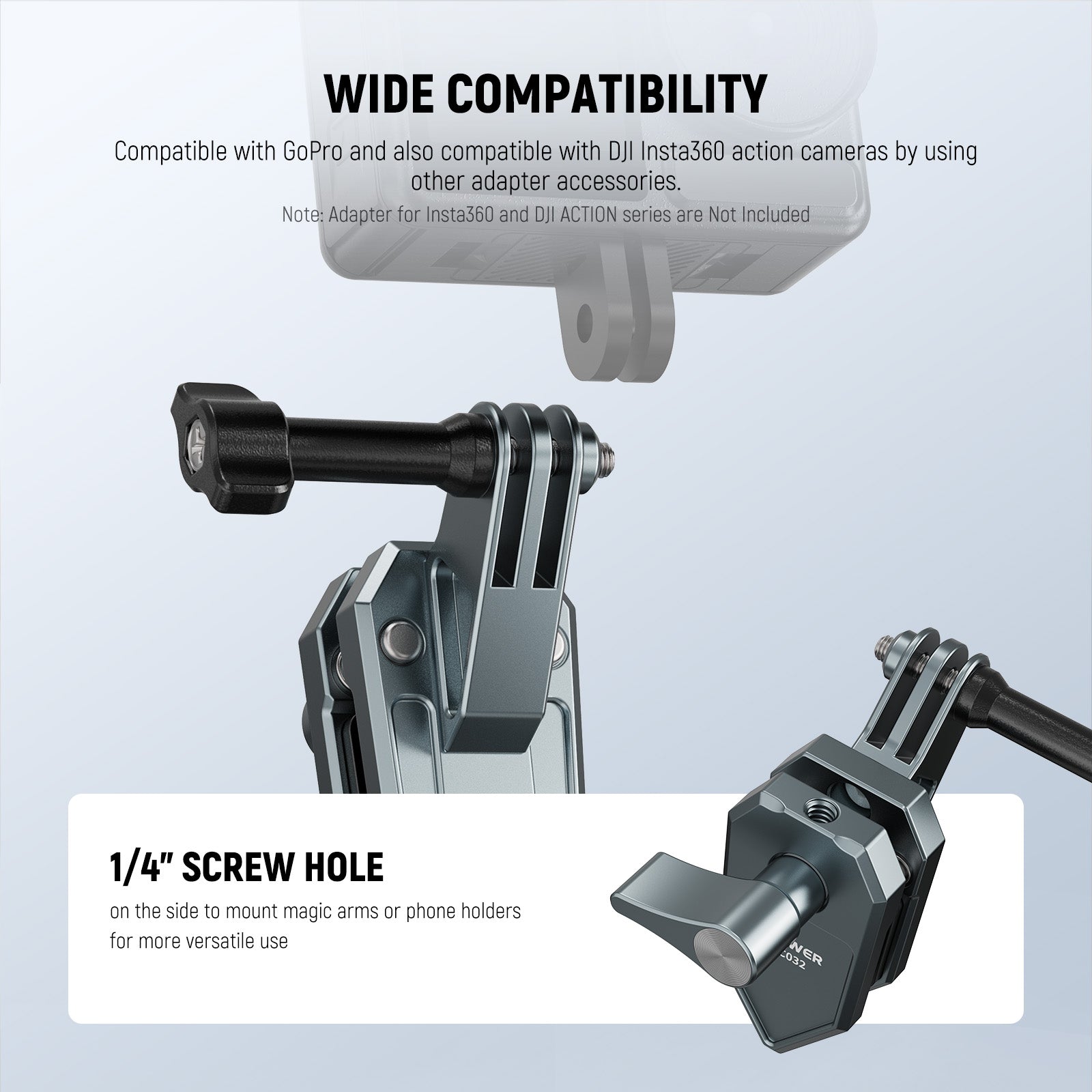 NEEWER AC032 Motorcycle Windshield Mount For Action Camera