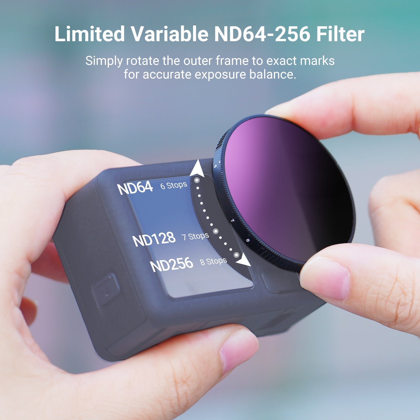 NEEWER Variable ND Filter Compatible with DJI Osmo Action 5 Pro/4/3