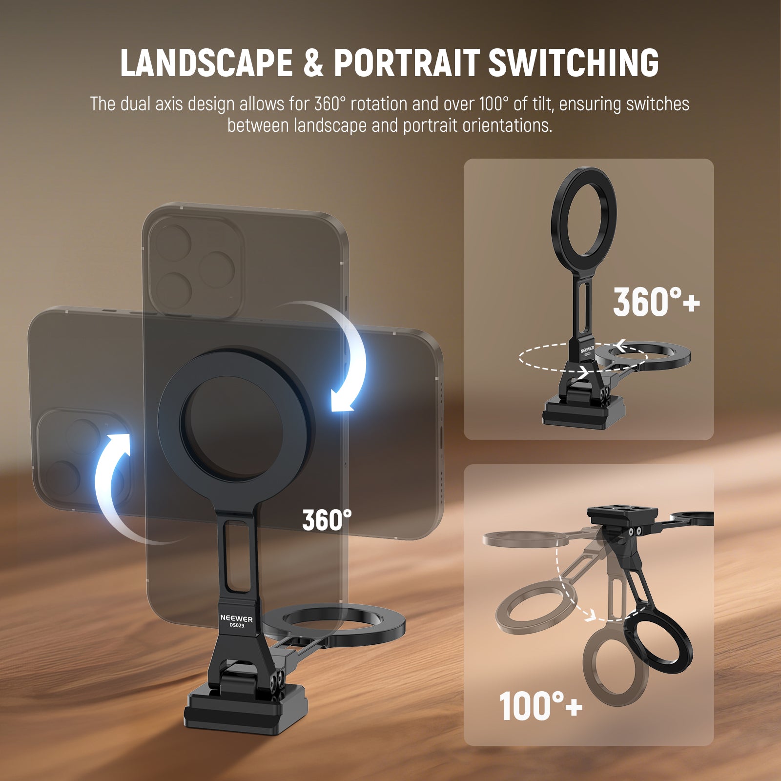 NEEWER DS029 Magnetic Phone Holder Tripod Mount