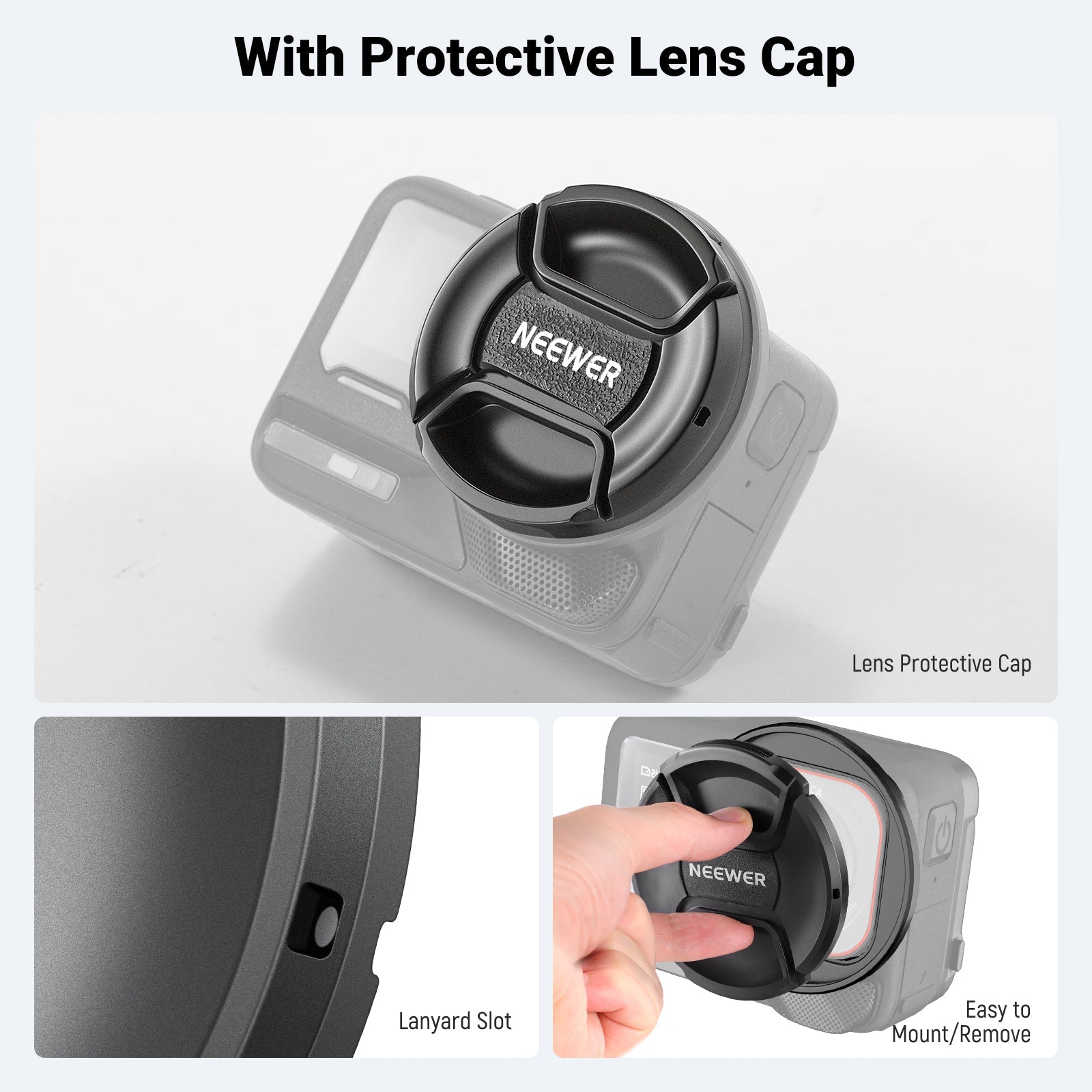 NEEWER 49mm Filter Adapter Ring Compatible with Insta360 Ace Pro 1/2