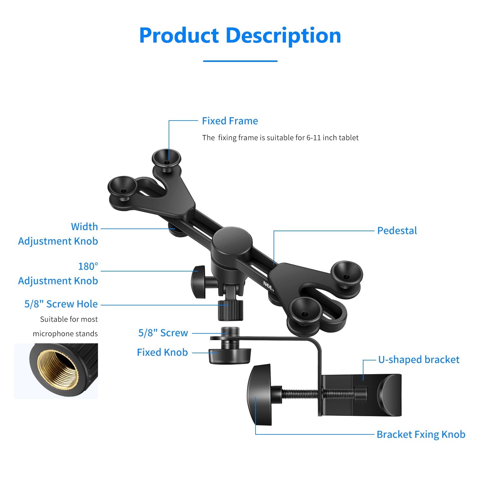 NEEWER 6-11 inch Adjustable Tablet Holder