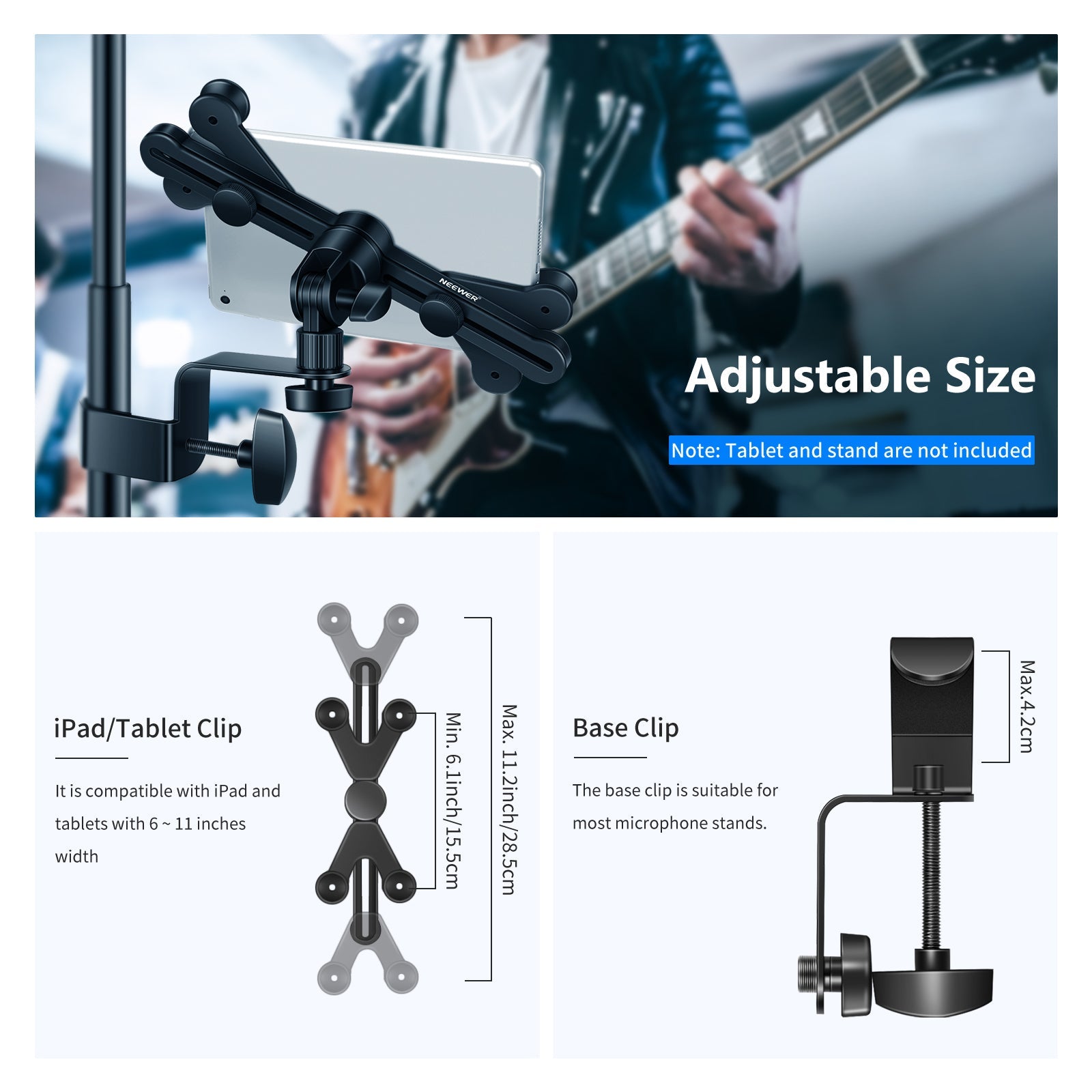 NEEWER 6-11 inch Adjustable Tablet Holder