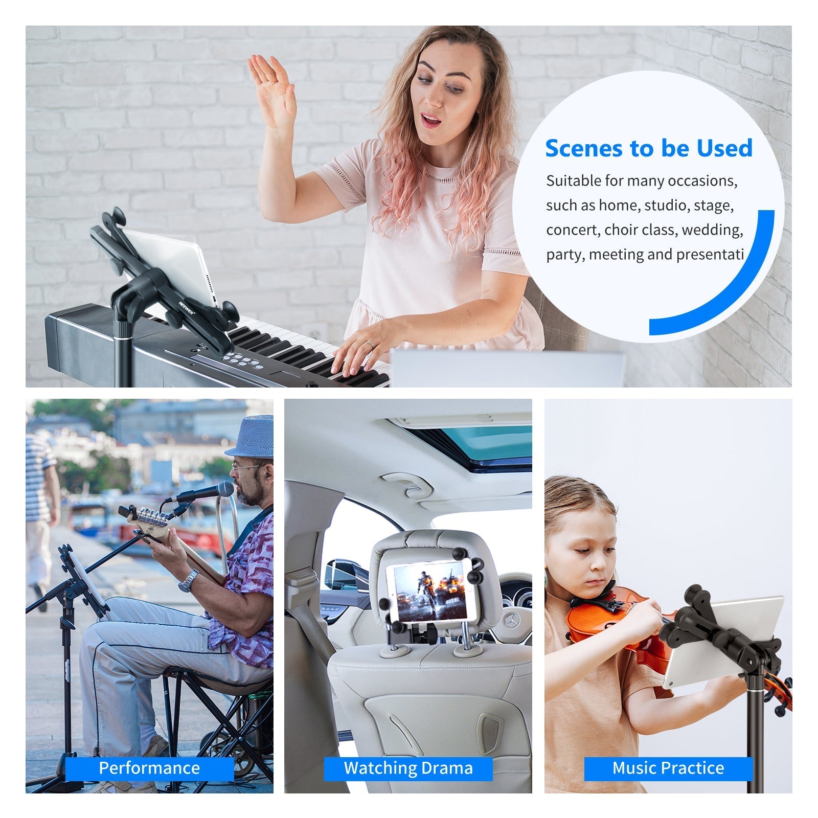 NEEWER 6-11 inch Adjustable Tablet Holder
