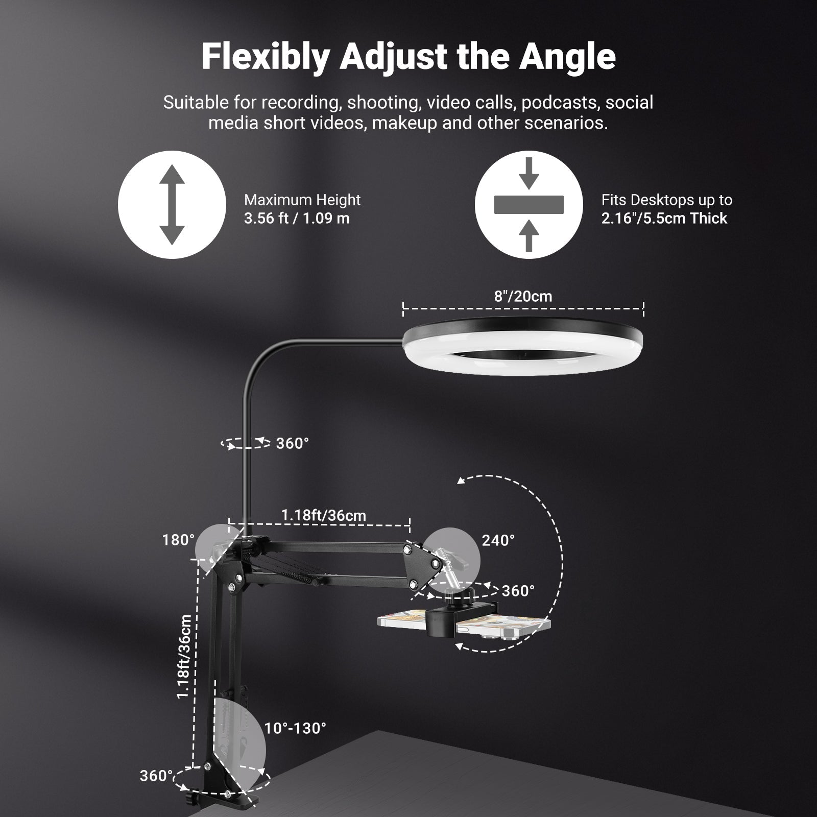 NEEWER ENTRY LEVEL VERSION N41 8" LED Ring Light Kit