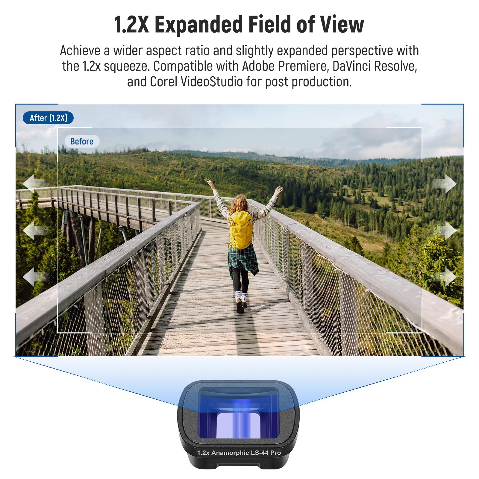 NEEWER FL-C02 Wide Angle + Blue Anamorphic Lens Kit for Pocket 3 / Pocket 4 & Xtra Muse