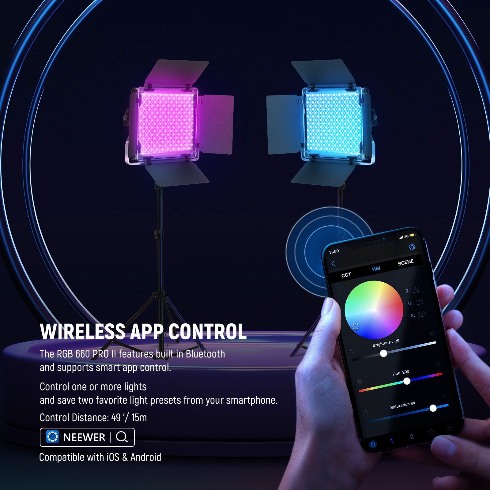 NEEWER Upgraded RGB660 PRO II LED Video Light