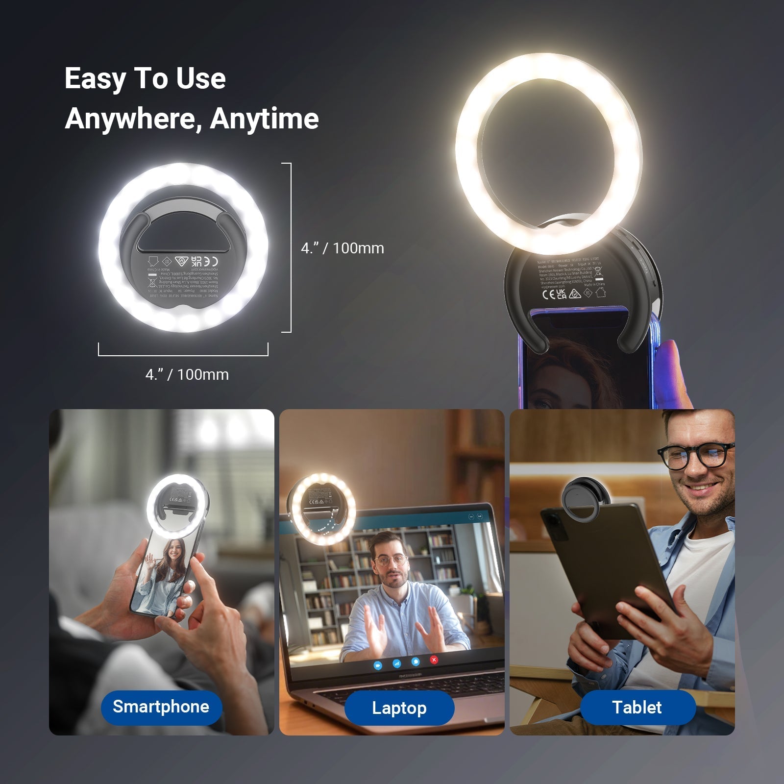 NEEWER ENTRY LEVEL VERSION BR40 4" Phone Selfie Ring Light