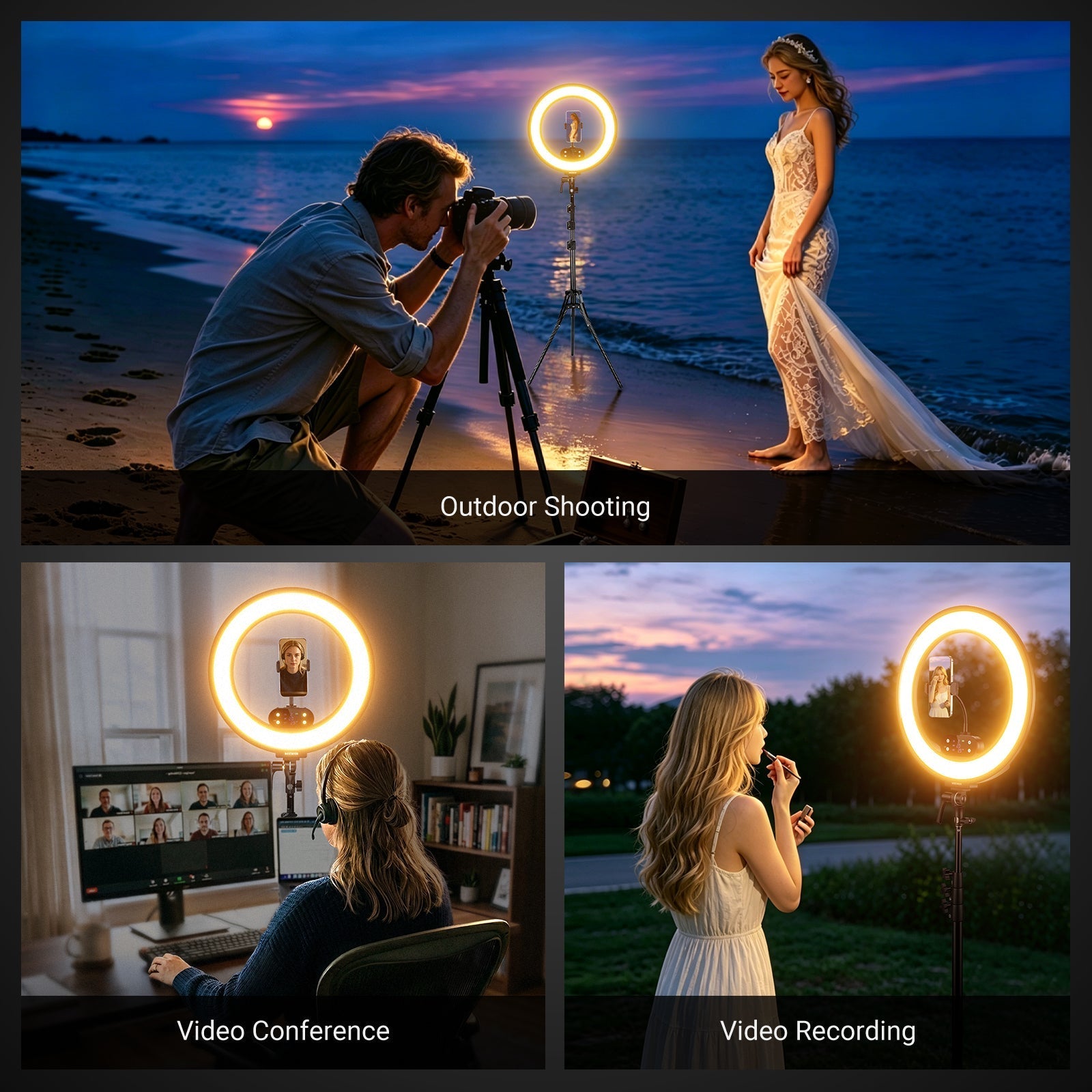 NEEWER RB18B 18" Edge-Lit LED Cordless Ring Light