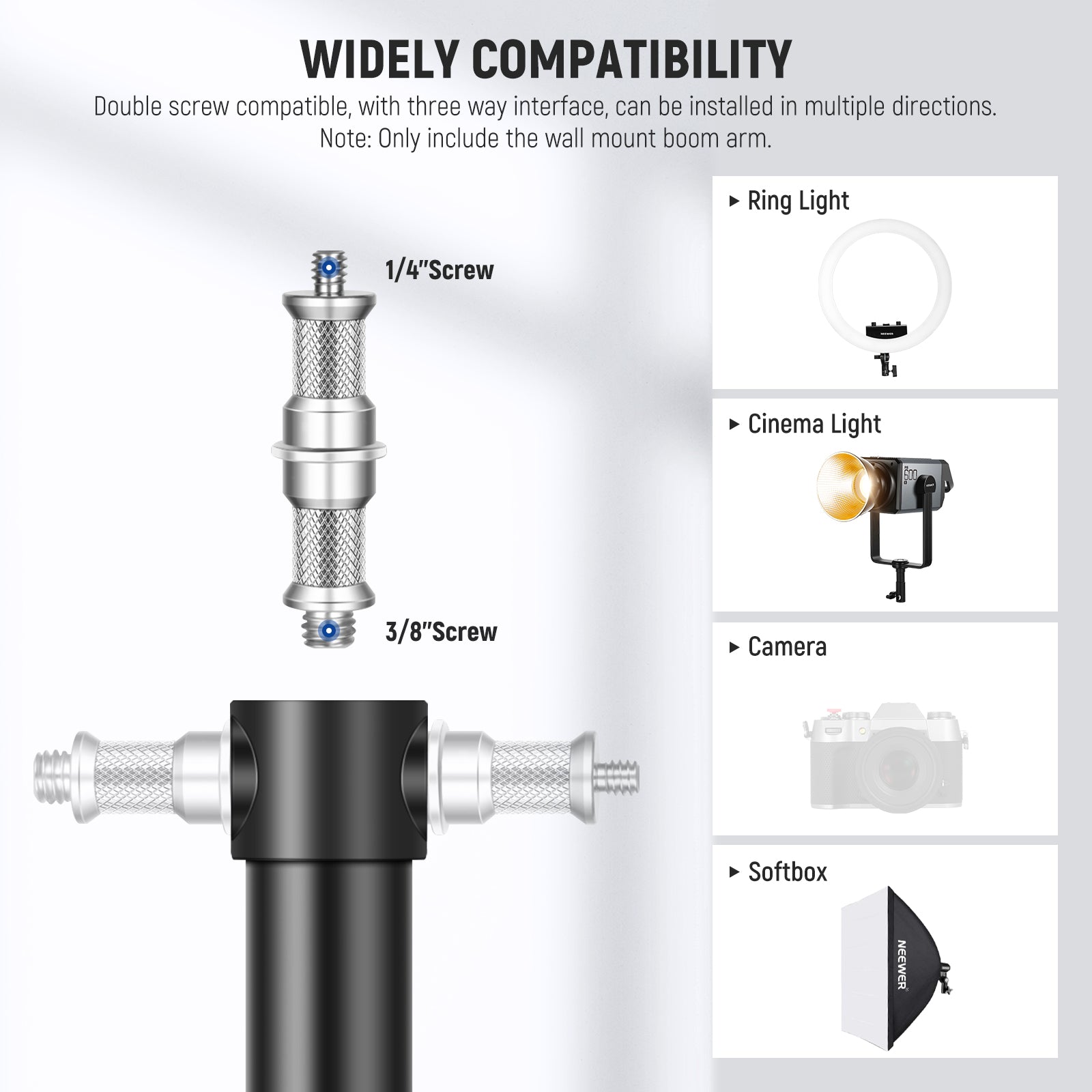 NEEWER WB-100 116cm Triangle Wall Mounting Boom Arm