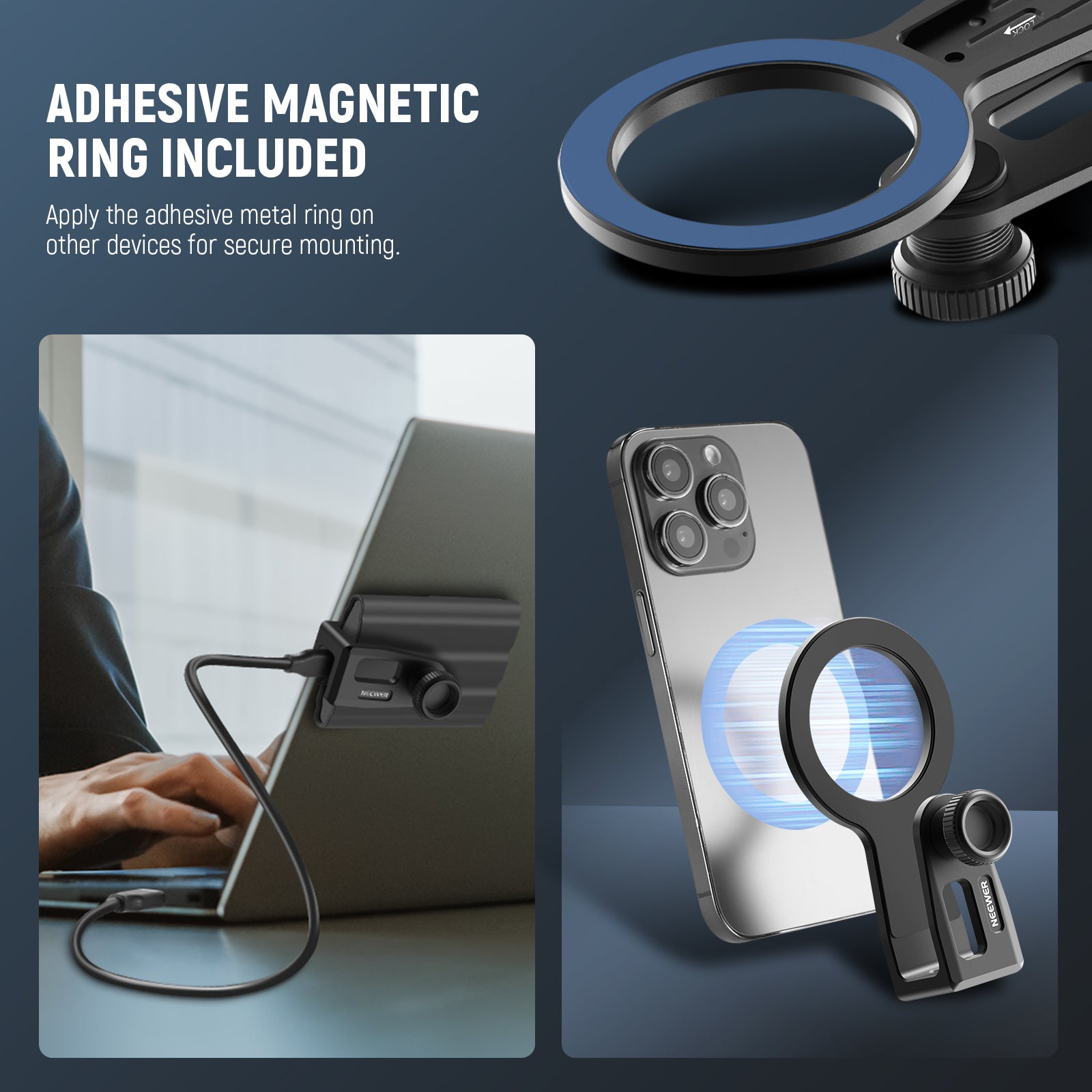 NEEWER PA085 SSD Holder with Detachable Cold Shoe For MagSafe