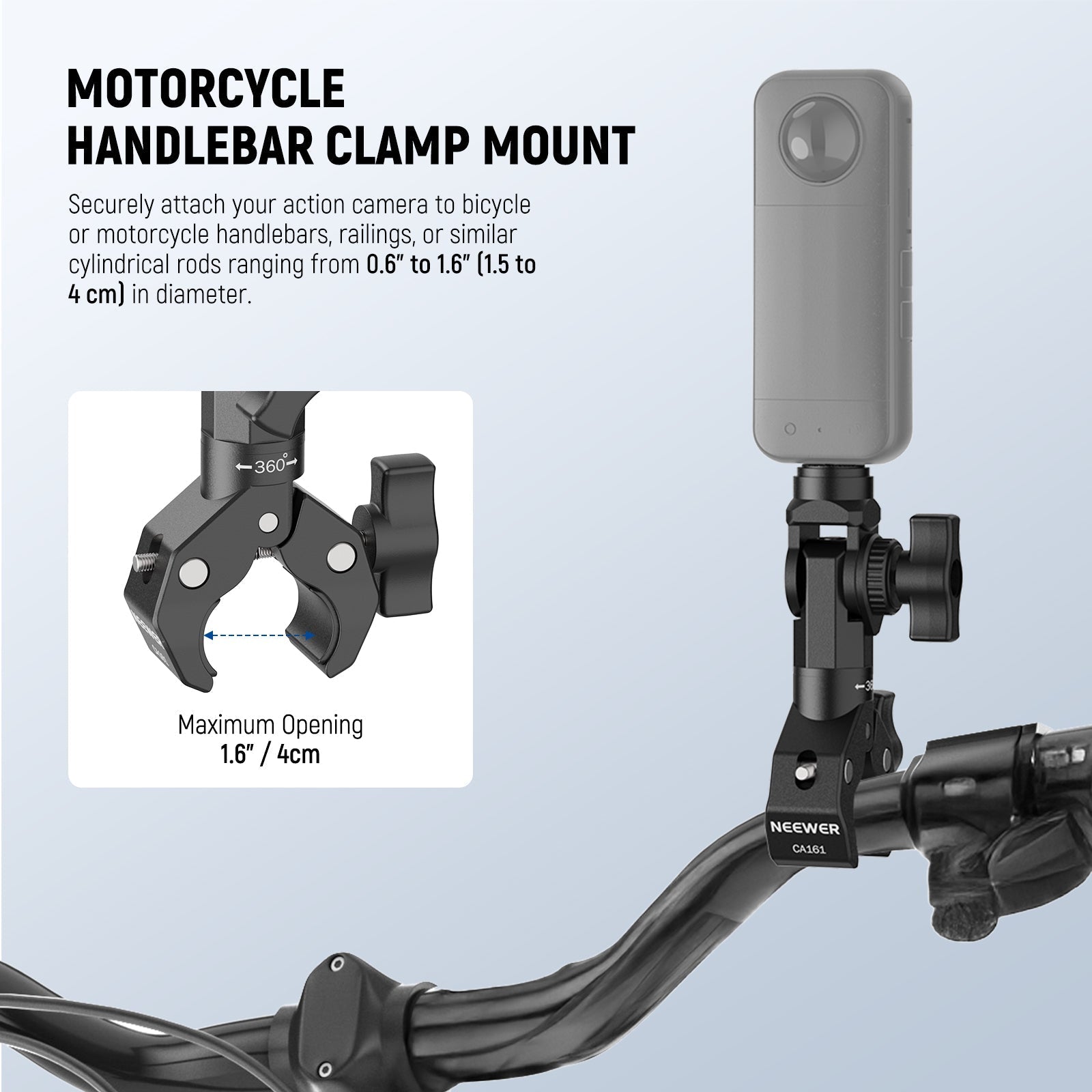 NEEWER CA161 Motorcycle Action Camera Clamp Mount