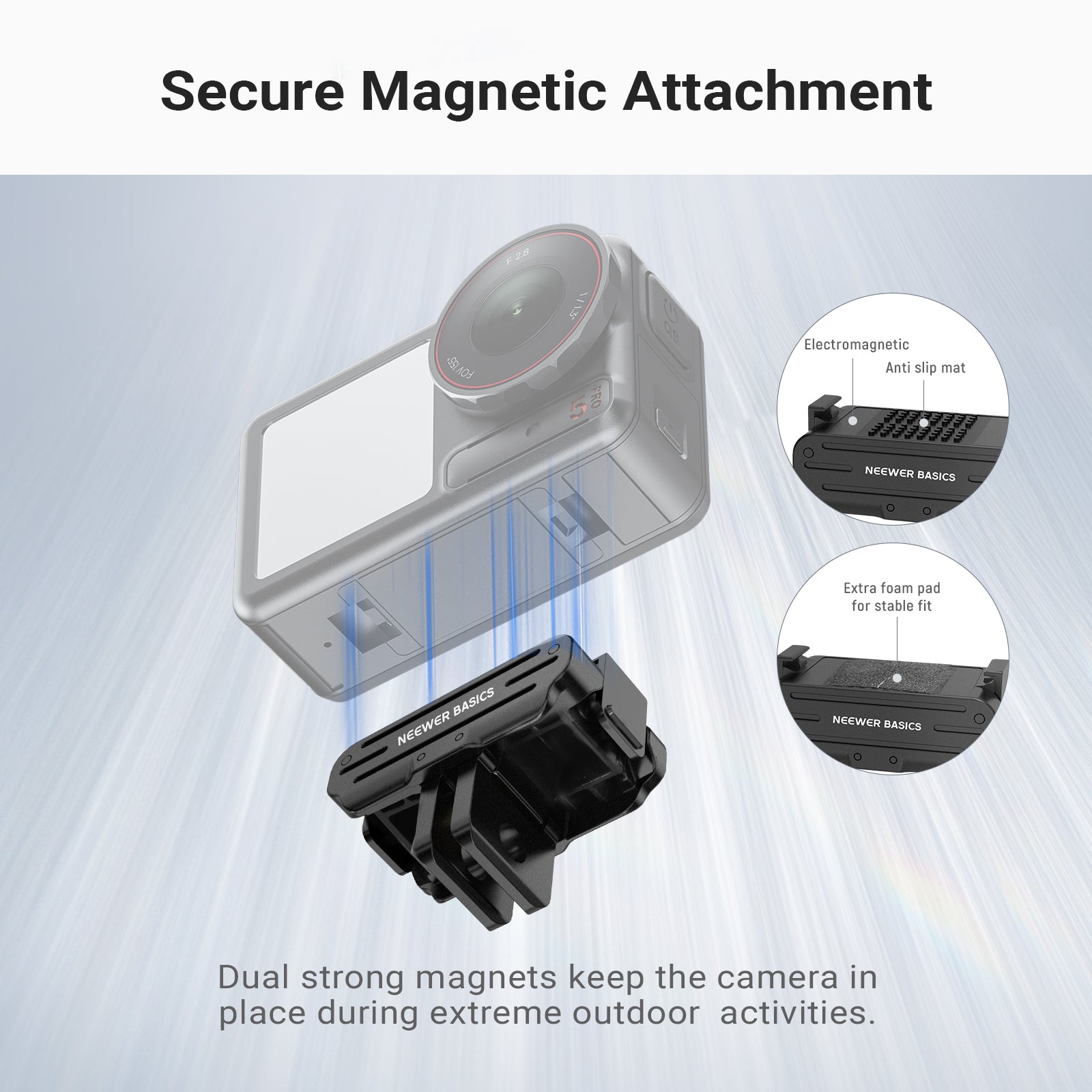 NEEWER BASICS DP04 Magnetic Mount For DJI OSMO Action 5 Pro 4 3 360