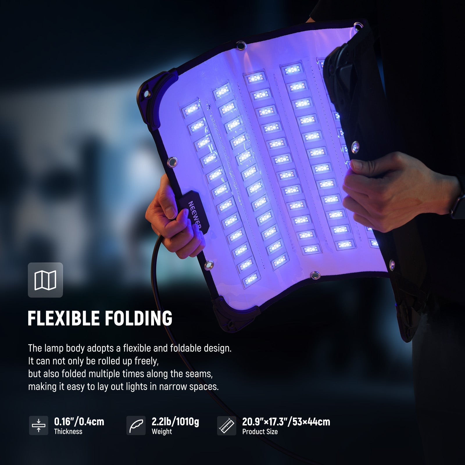 NEEWER FL100C 115W Flexible DMX Control LED RGB Video Light Kit