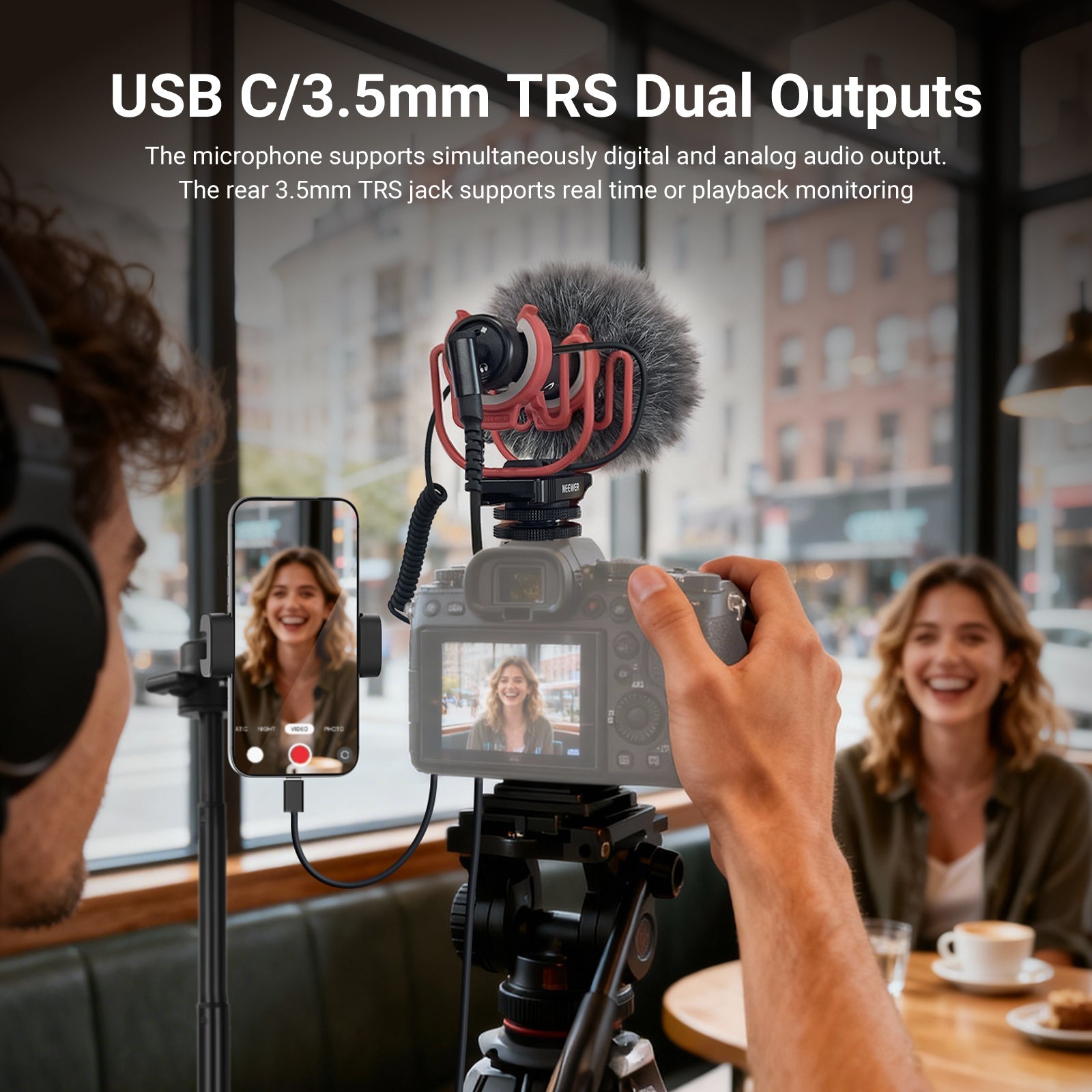 NEEWER VM15 Plug & Play USB C Camera Mic with AI Noise Cancellation
