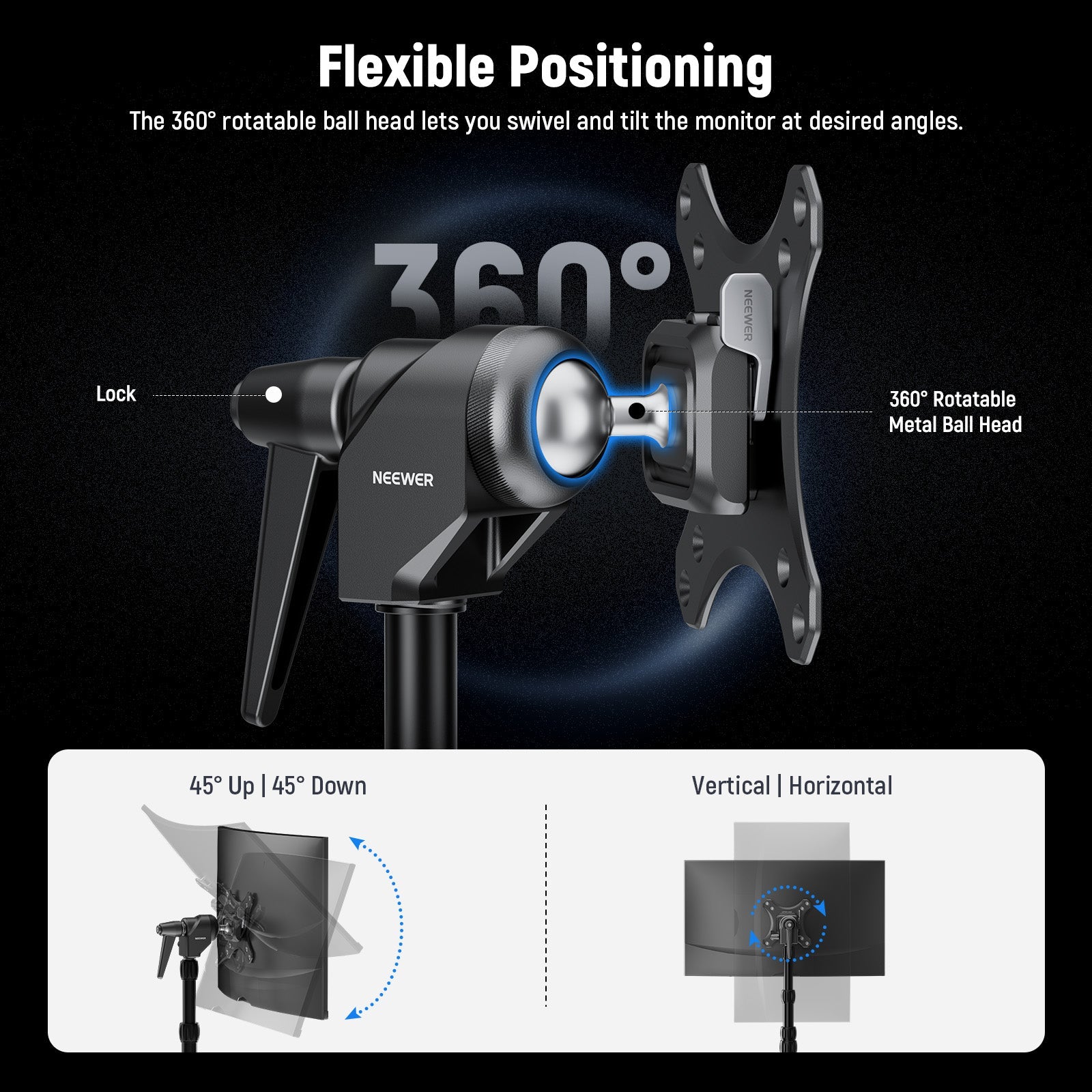 NEEWER MA016 Arca Type Quick Release VESA Monitor Mount Adapter