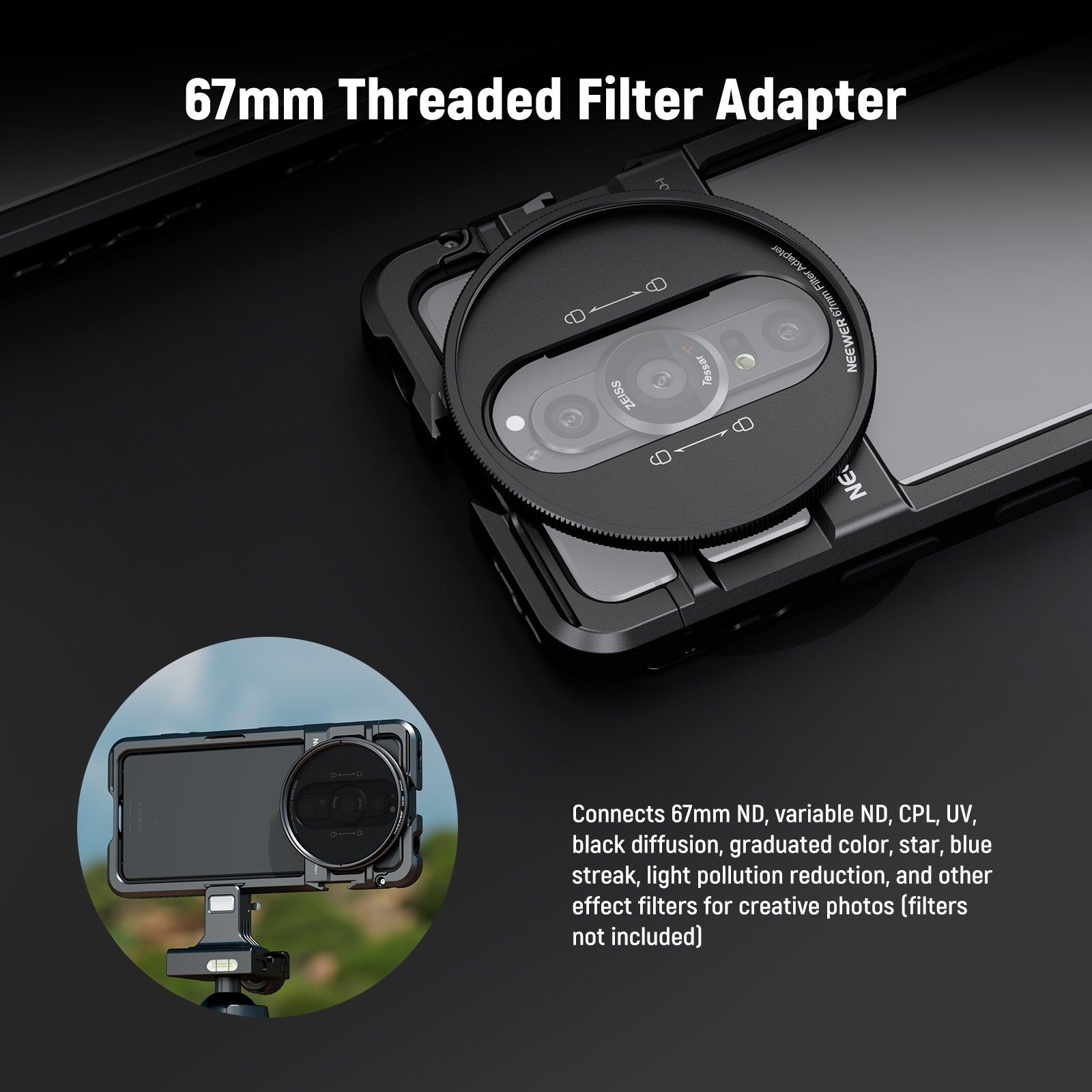NEEWER PA086/PA087 Phone Cage Compatible with Sony Xperia PRO-I / Xperia 1 V
