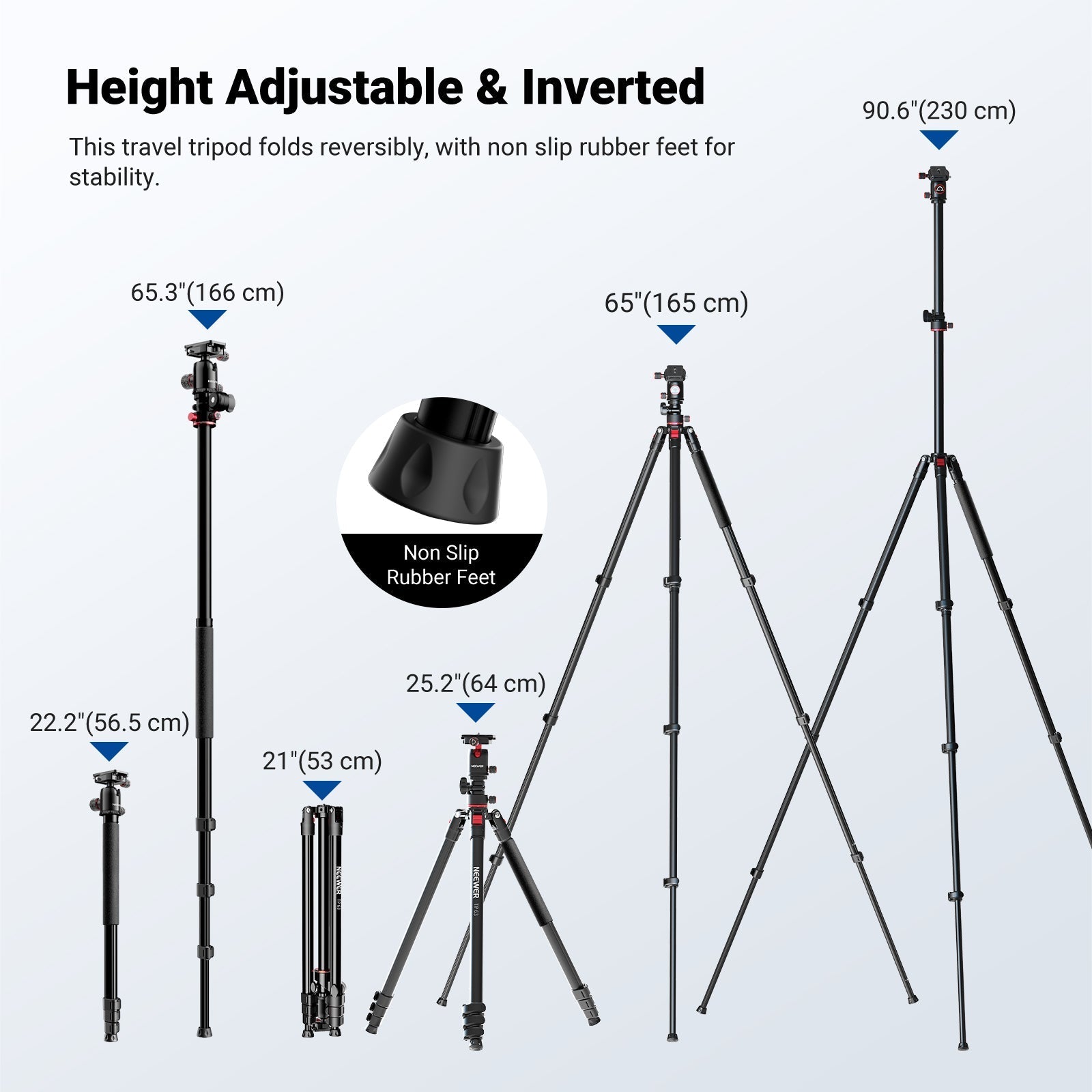 NEEWER TP63/TP64 Overhead Horizontal Camera Tripod Monopod