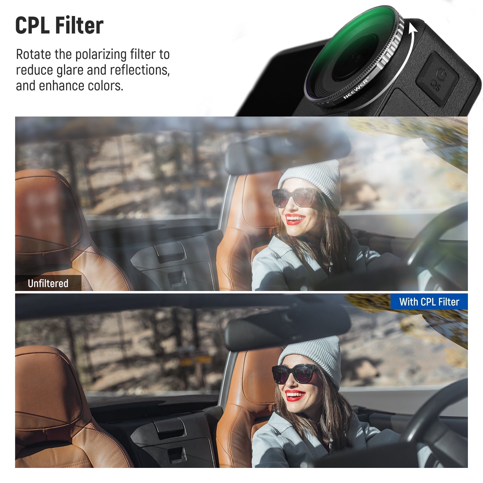 NEEWER FL-A13 6-Pack CPL & ND Filter Set for DJI Osmo Action Action 5 Pro/4