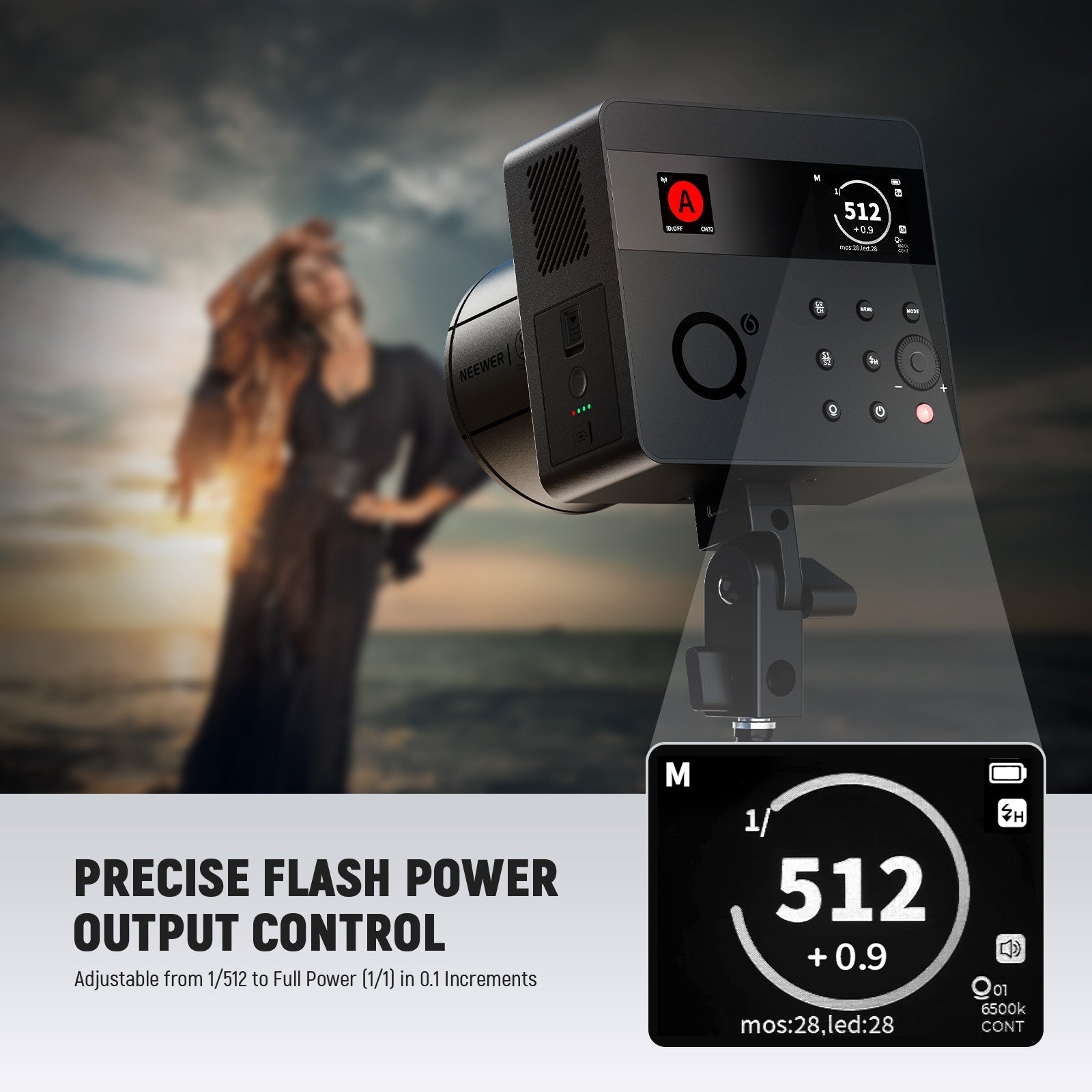 NEEWER Q6 600Ws 2.4G TTL HSS Outdoor Studio Flash