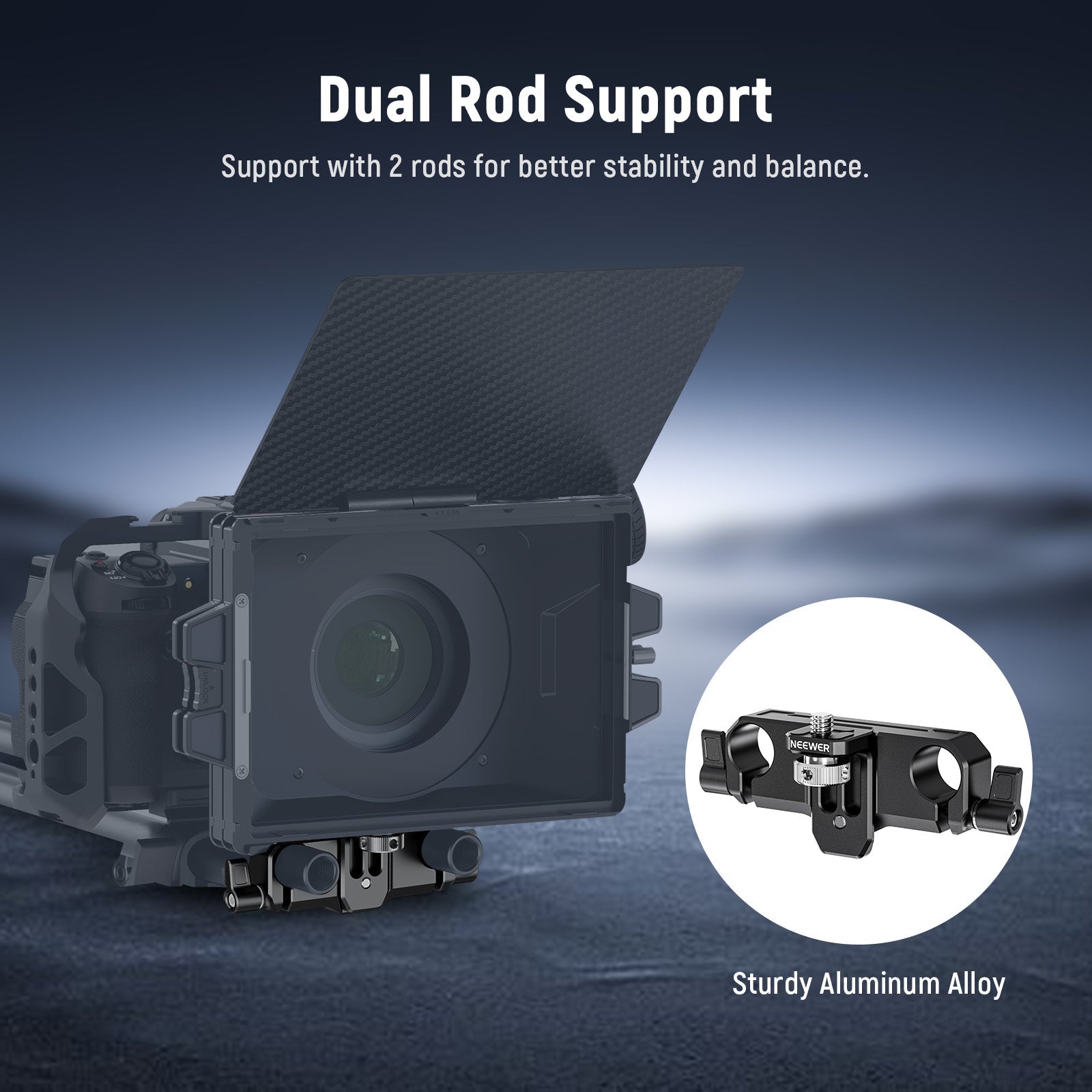 NEEWER PG013 Height Adjustable LWS 15mm Rod Clamp Matte Box Support