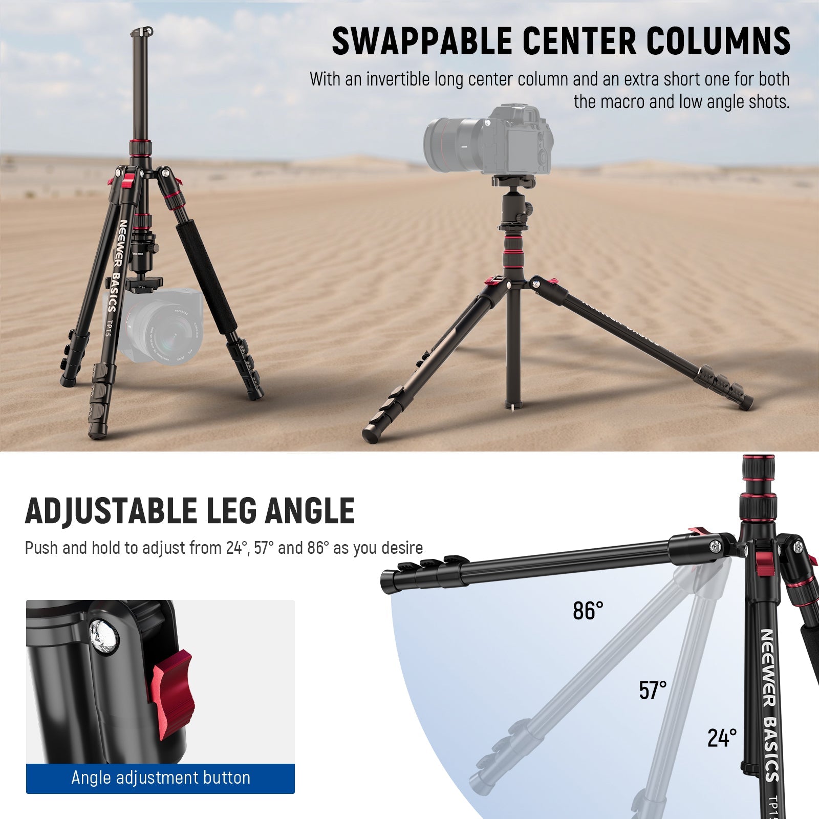 NEEWER BASICS TP15 71" Camera Tripod Monopod