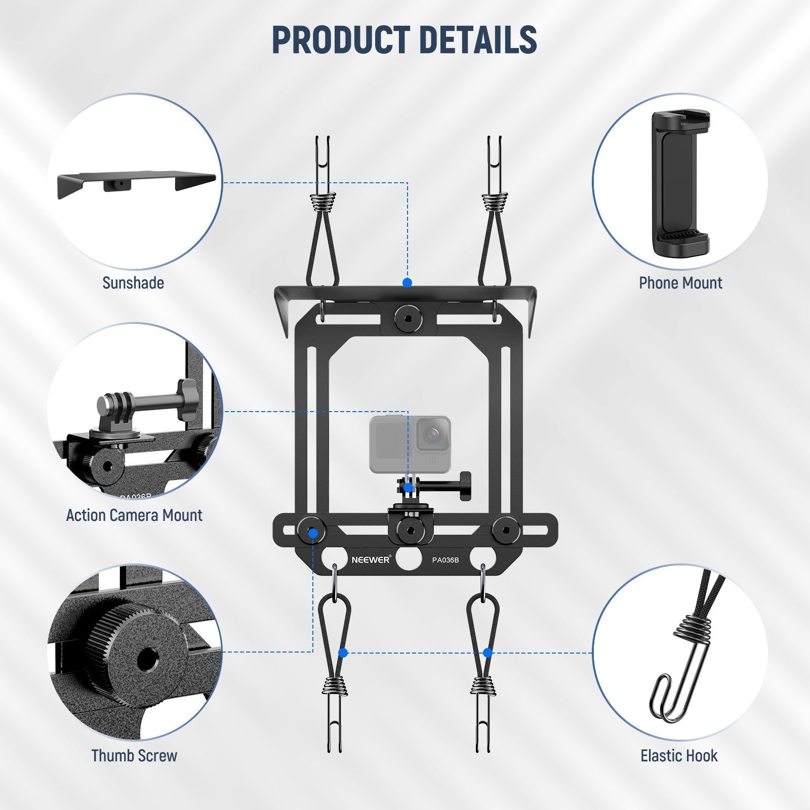NEEWER PA036B Fence Phone & Camera Mount