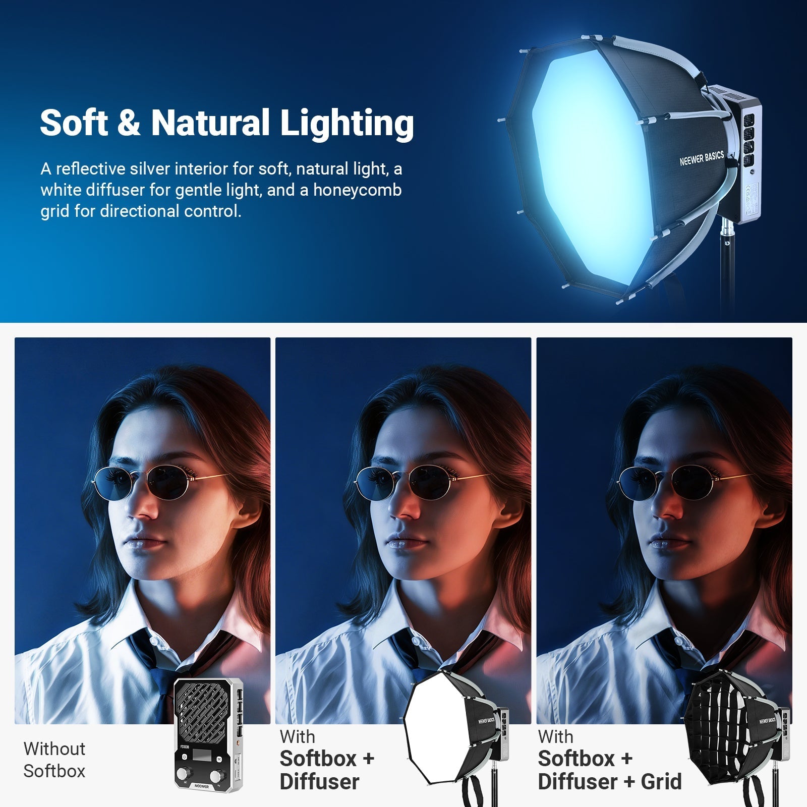 NEEWER BASICS NS68P 12" Octagon Softbox with Mini Mount