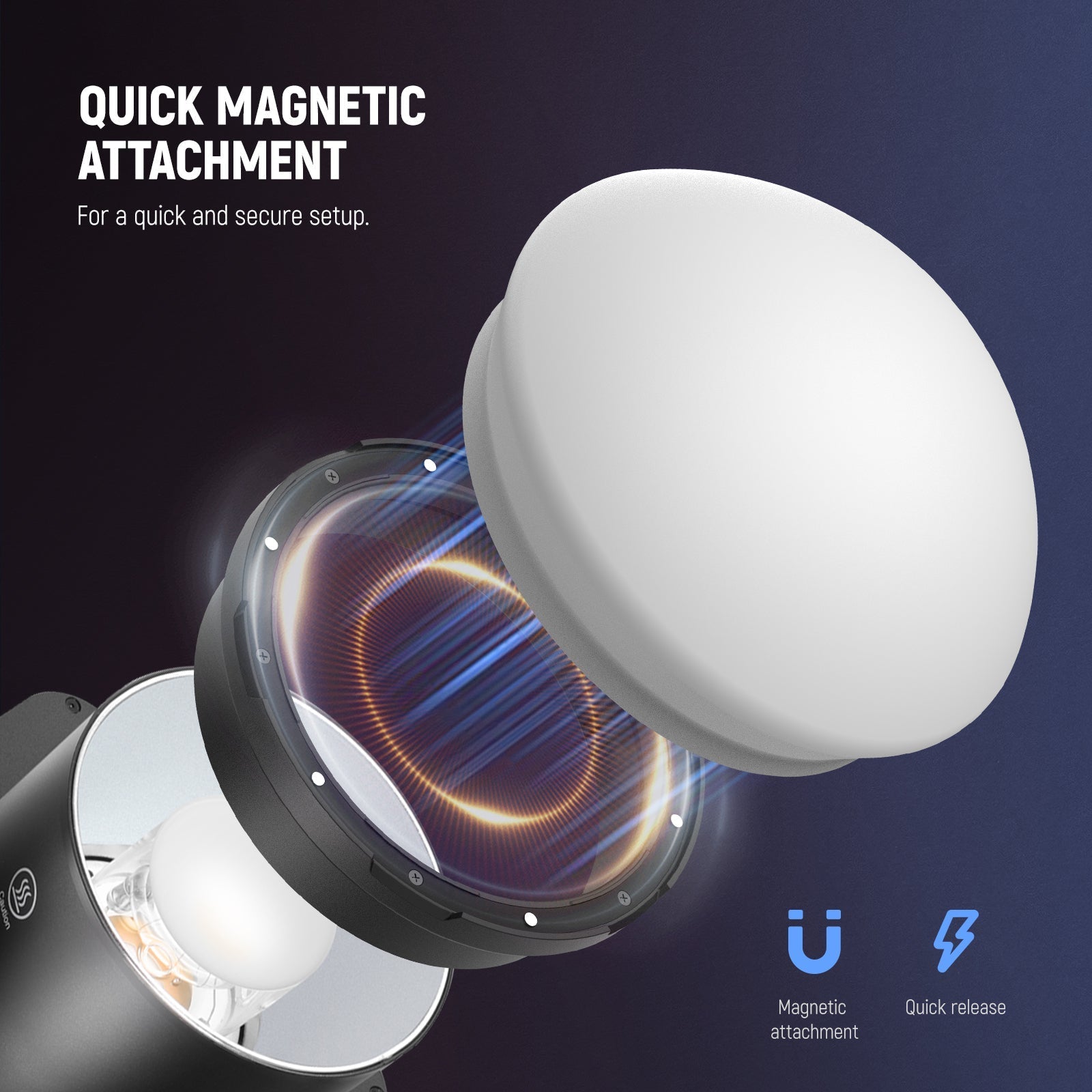 NEEWER CRS10 Silicone Diffuser with Magnetic Adapter Ring for Q4/Q6/Q4PRO