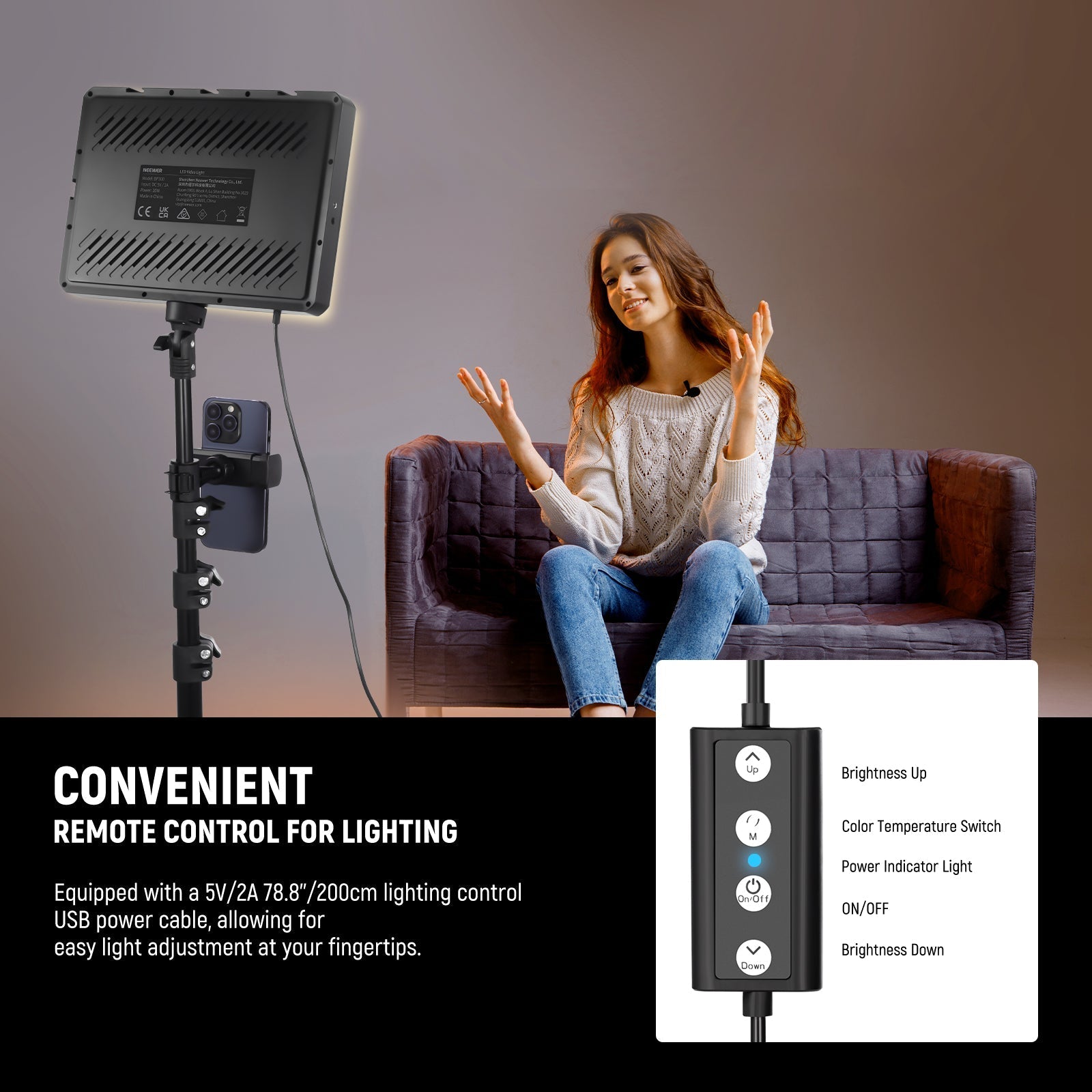 NEEWER BASICS BP300 Bi-Color LED Video Light Kit