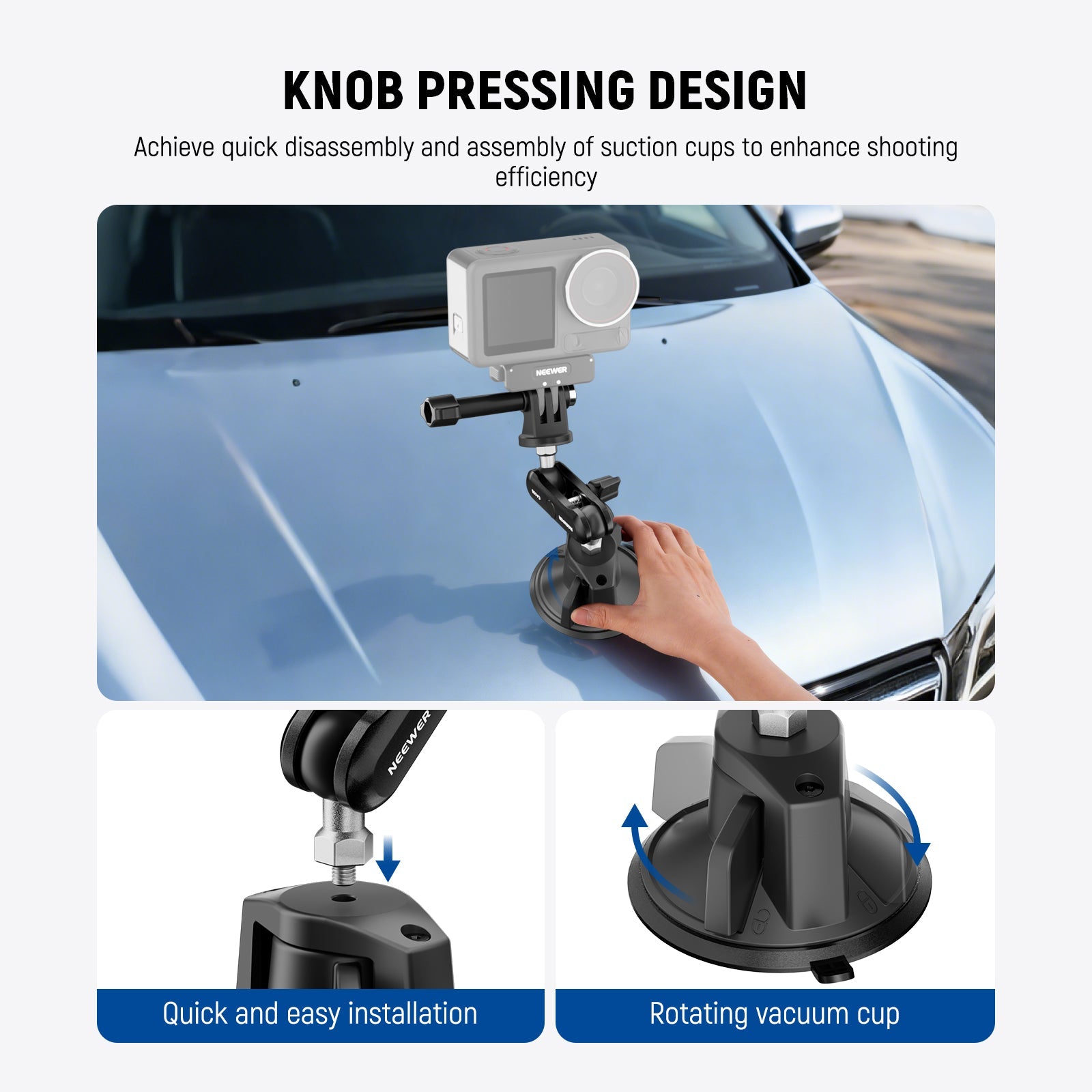 NEEWER CA158 Suction Cup Phone Holder & Camera Mount Kit