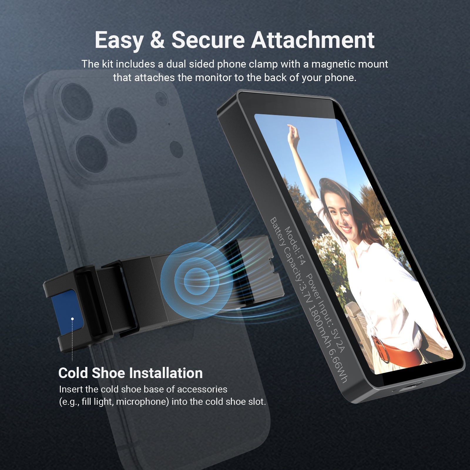 NEEWER F4 4" Phone Vlog Selfie Monitor Screen