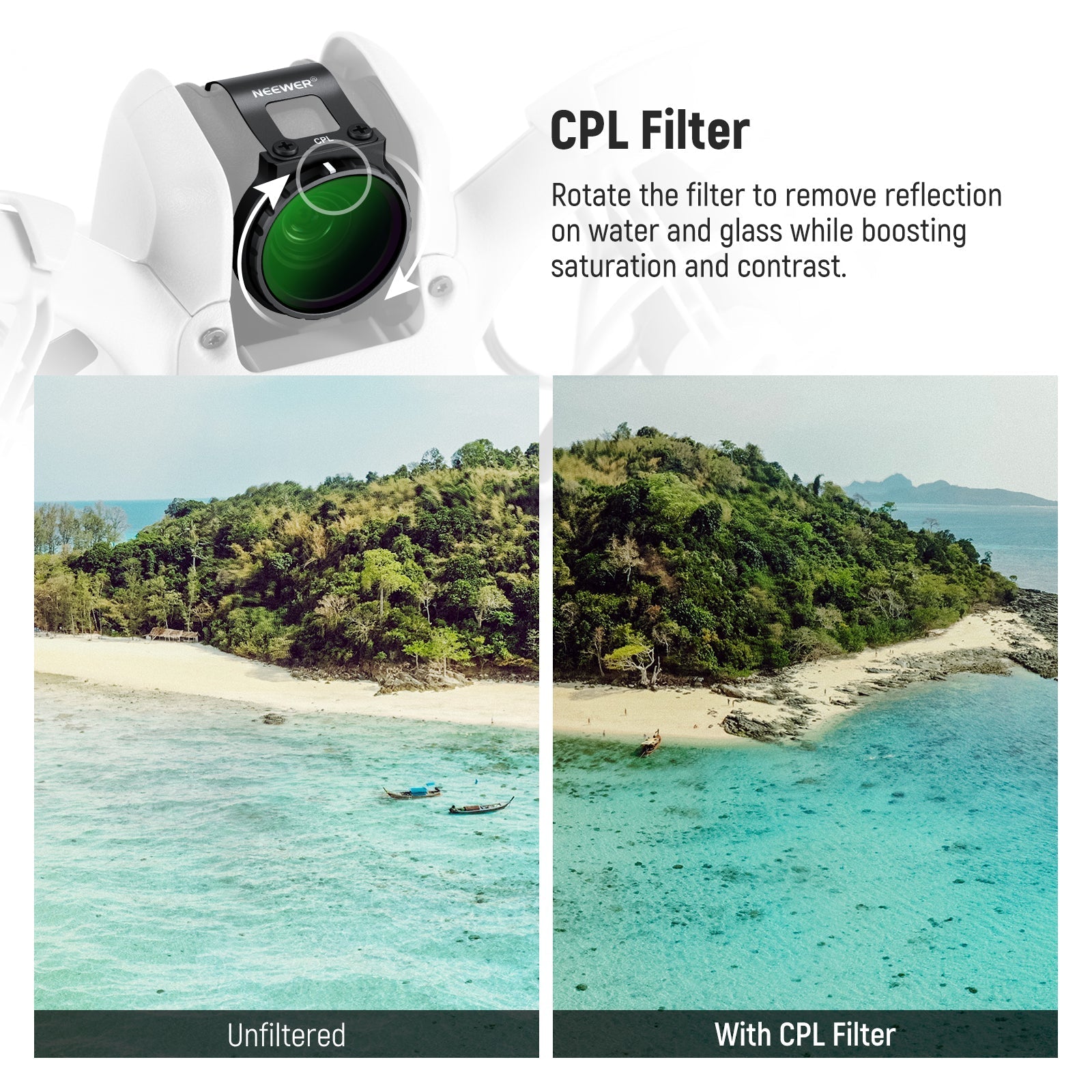 NEEWER FL-N27 3-Pack CPL/ND8/ND32 Filter Set for DJI NEO