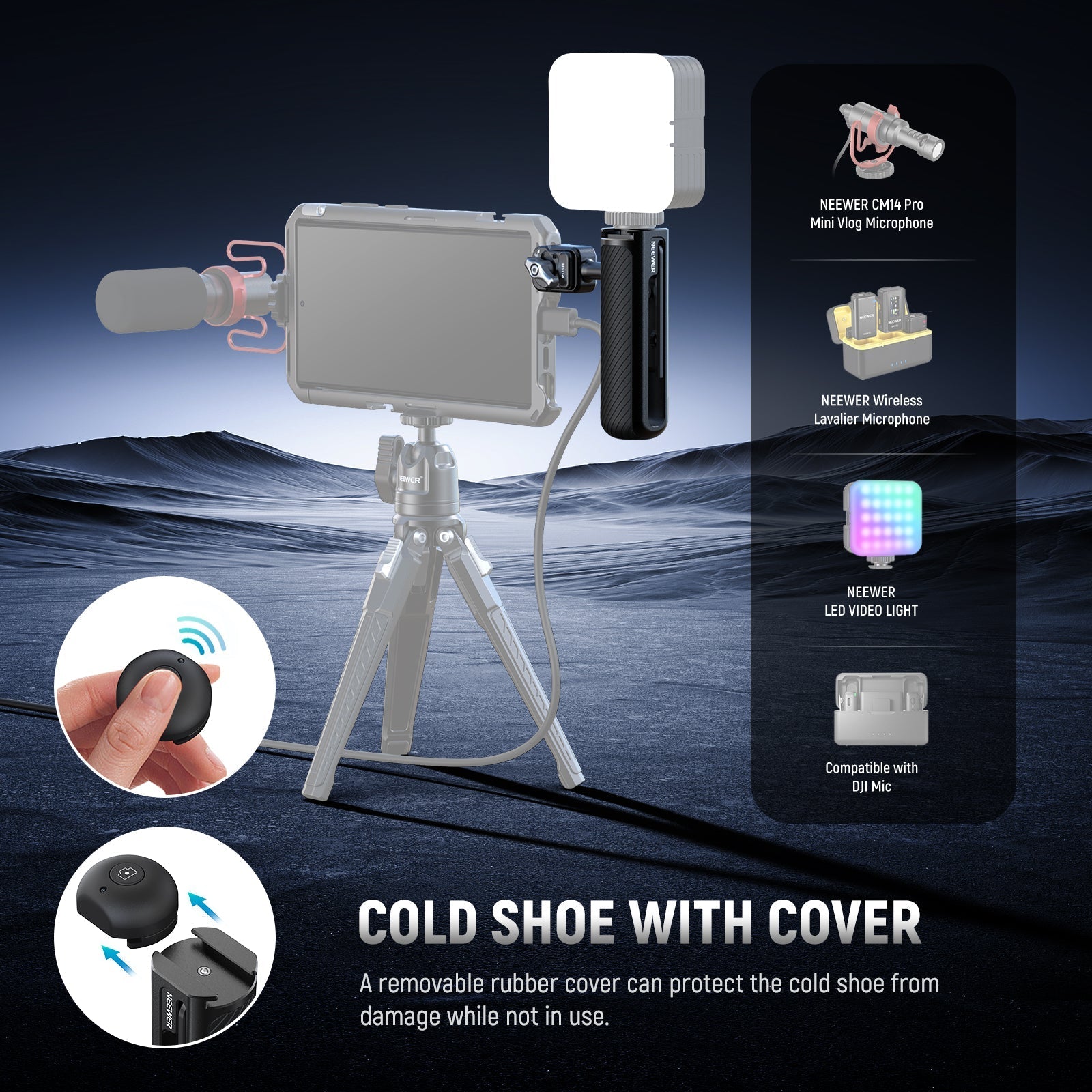 NEEWER PA045E Side Handle with Bluetooth Remote Shutter