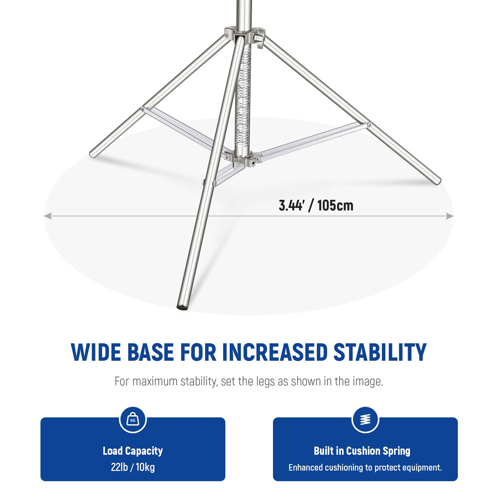 NEEWER 2 Pack Stainless Steel Heavy Duty Light Stand