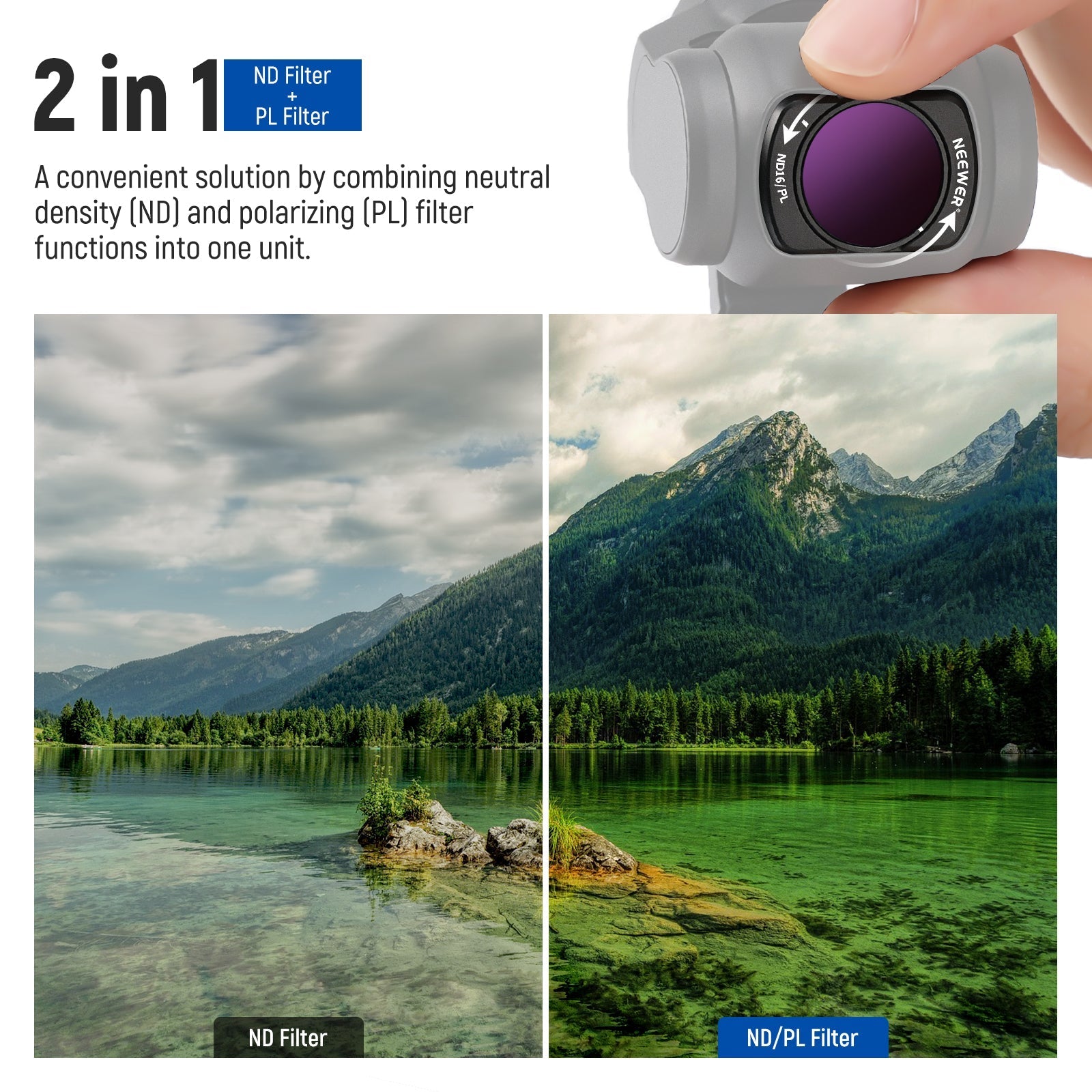 NEEWER FL-P10 14-Pack Magnetic ND & CPL & Effect Filter Set for DJI Pocket 3 / Pocket 4 & Xtra Muse