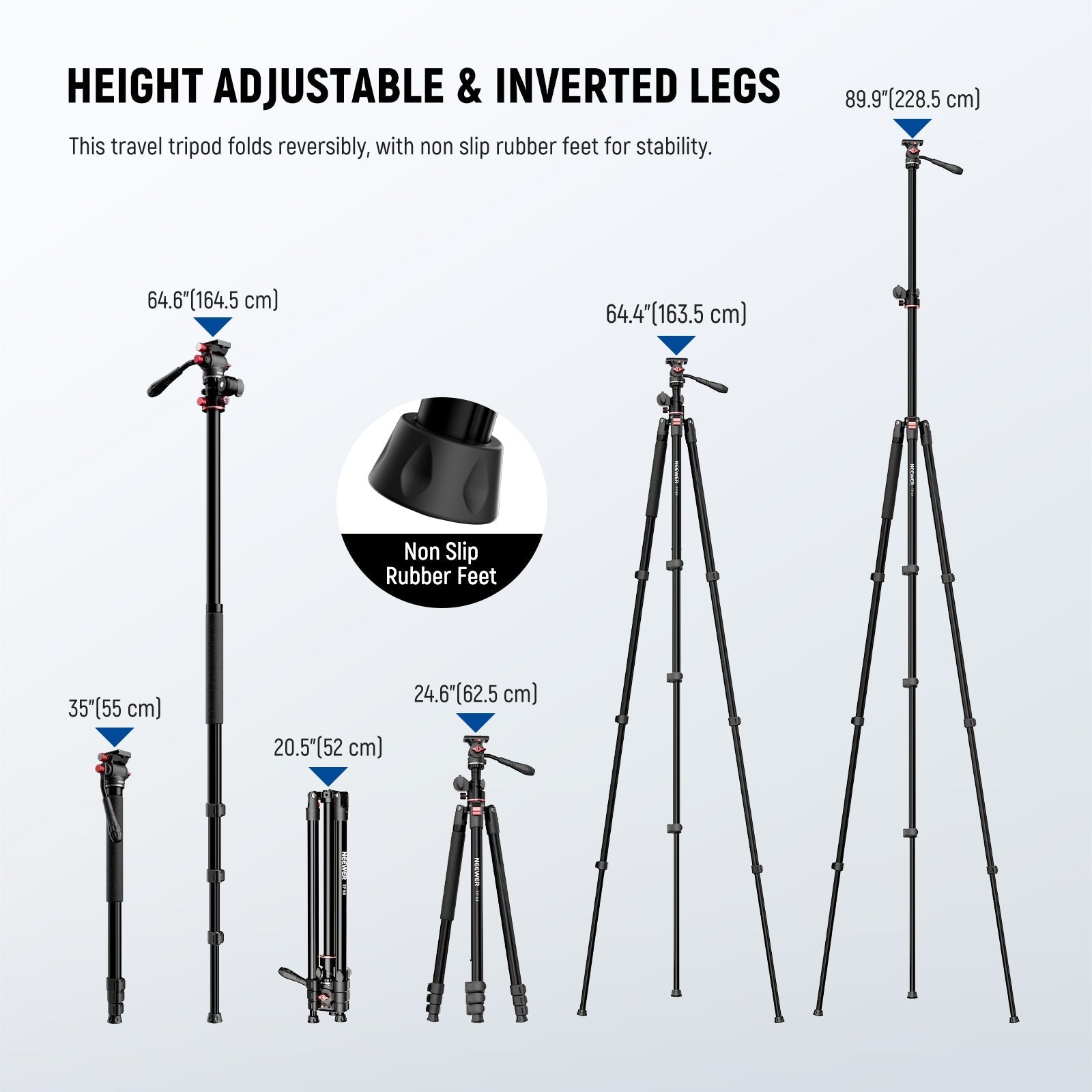 NEEWER TP63/TP64 Overhead Horizontal Camera Tripod Monopod