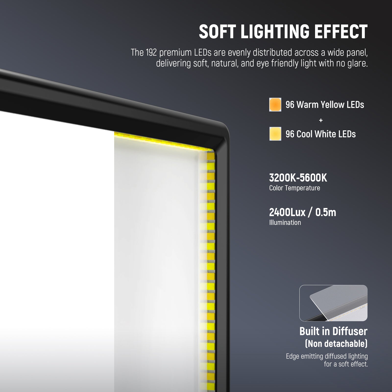 NEEWER BASICS 2 Pack NL-192B Bi-Color LED Video Panel Lighting Kit