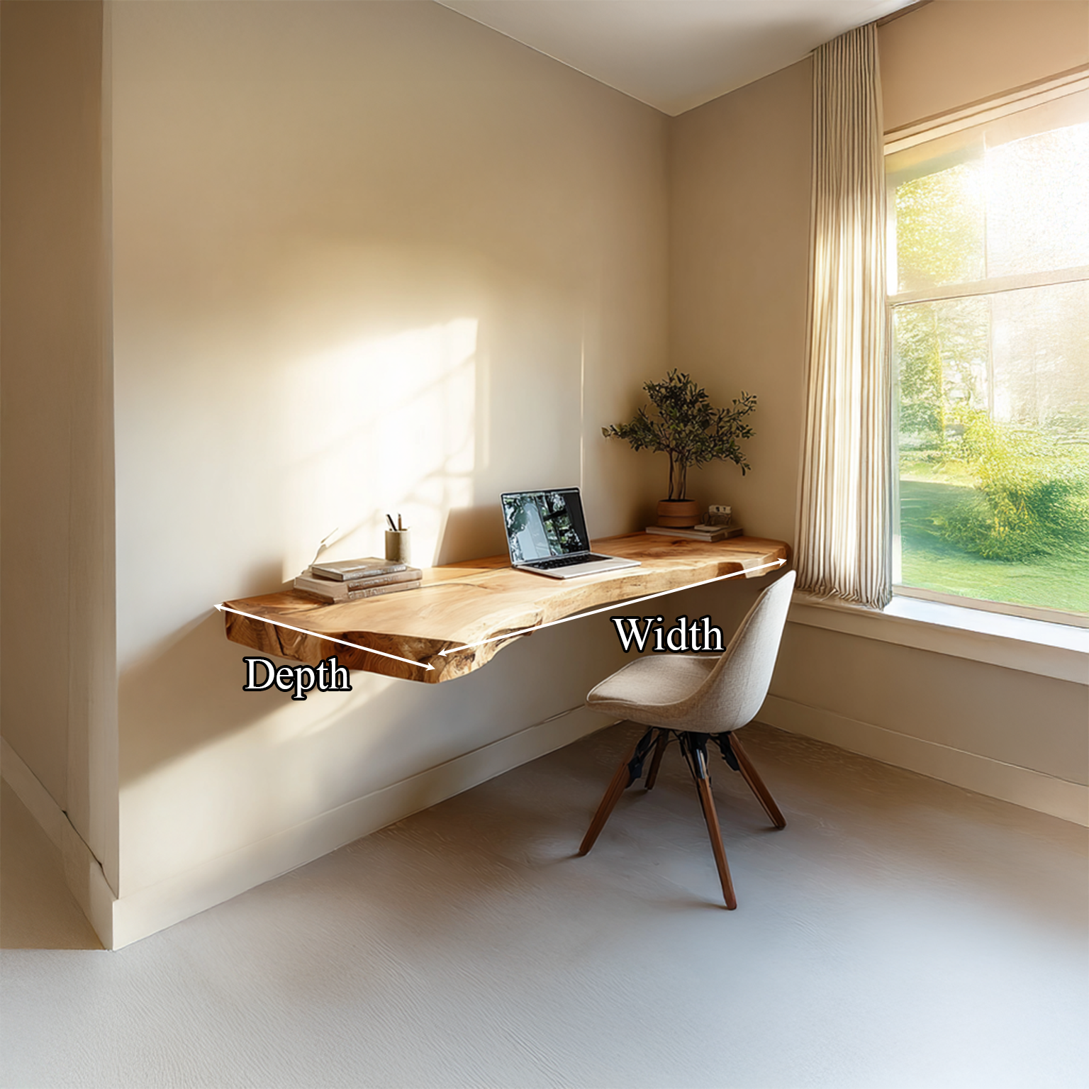 Mid Century Floating Desk Living Home Office