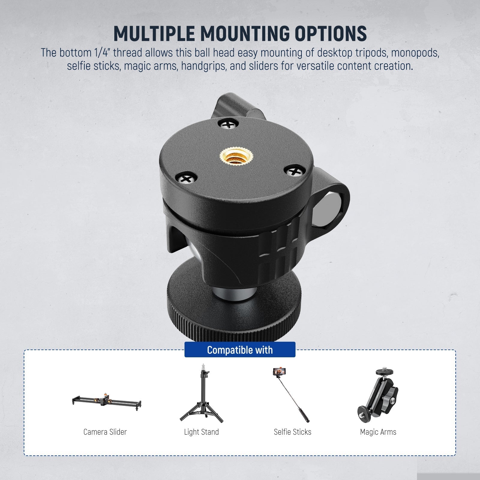 NEEWER BASICS GM01 Mini Ball Head Mount Adapter