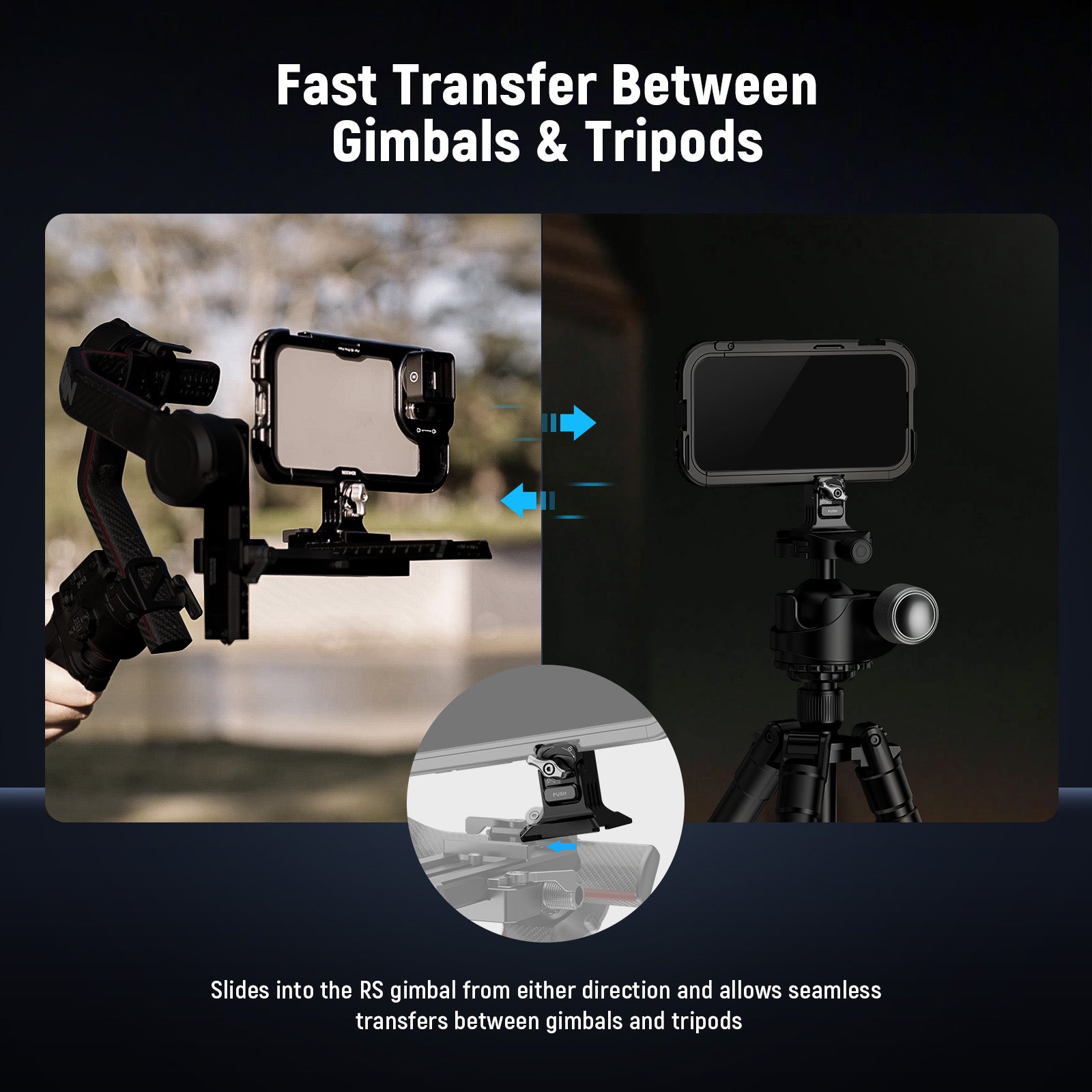 NEEWER PA124 Quick Release Phone Tripod Mount with Arca Type Base