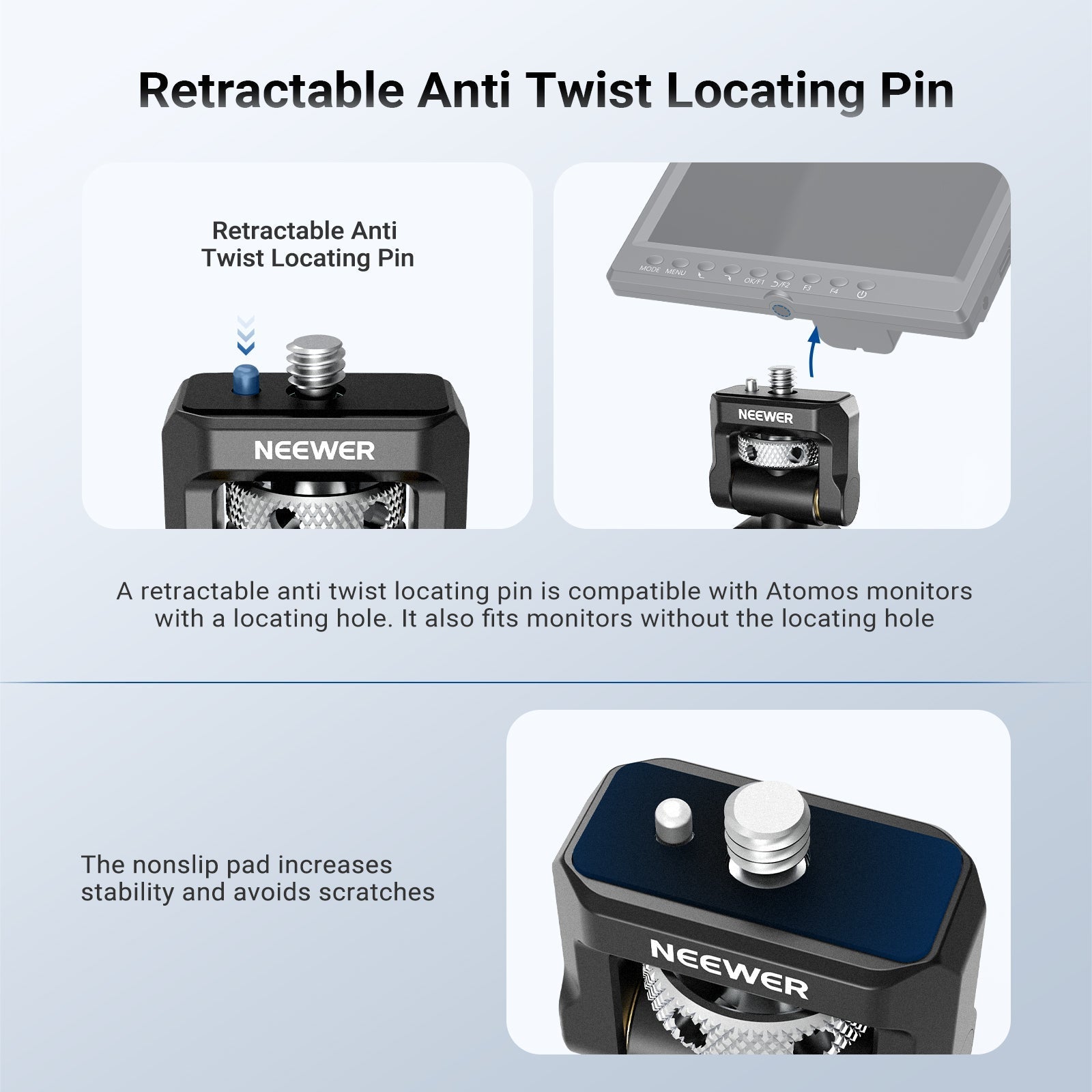 NEEWER PA127 Quick Release Monitor Mount for Phone Cage