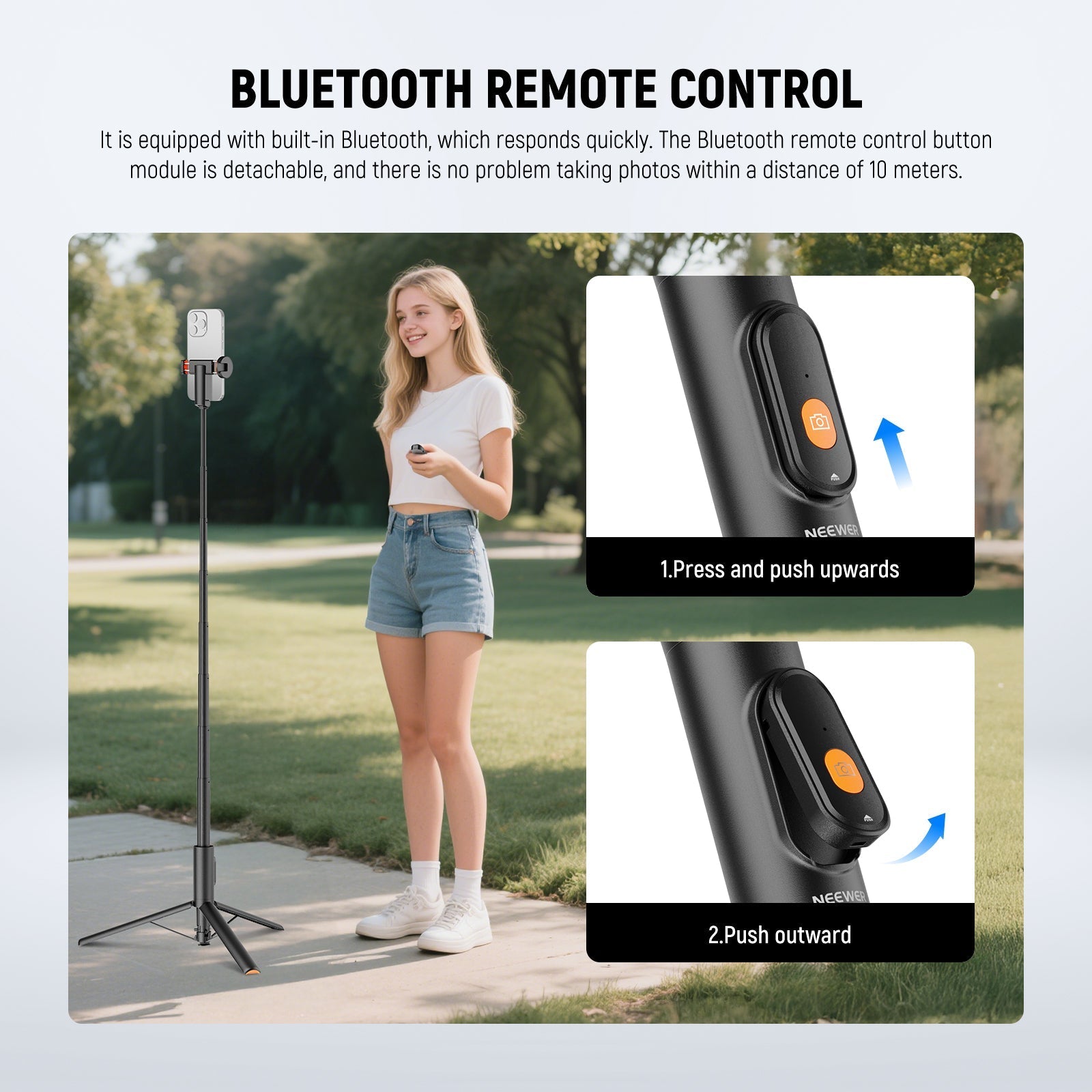 NEEWER BASICS PA992 57.9" Quick Release Selfie Stick Tripod