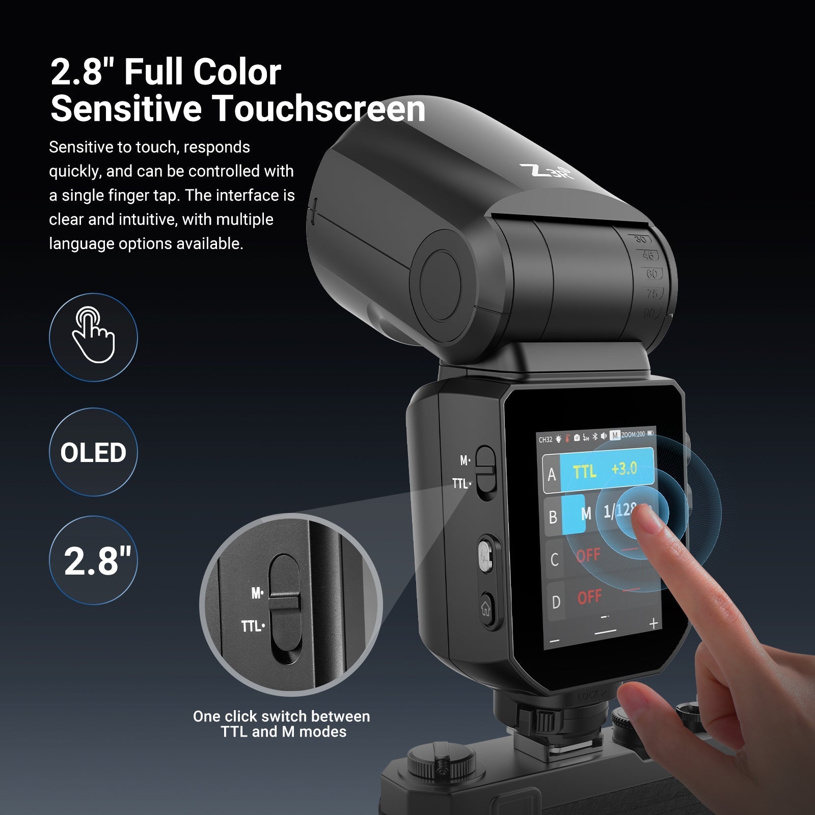 NEEWER Z3R 100Ws 2.4G TTL Round Head Flash Speedlite