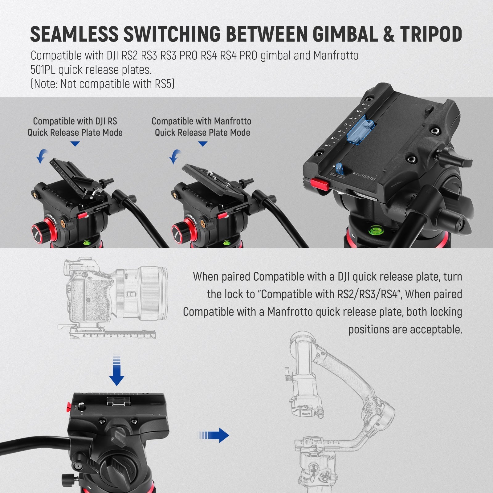 NEEWER GM006 Pro Video Tripod Fluid Head