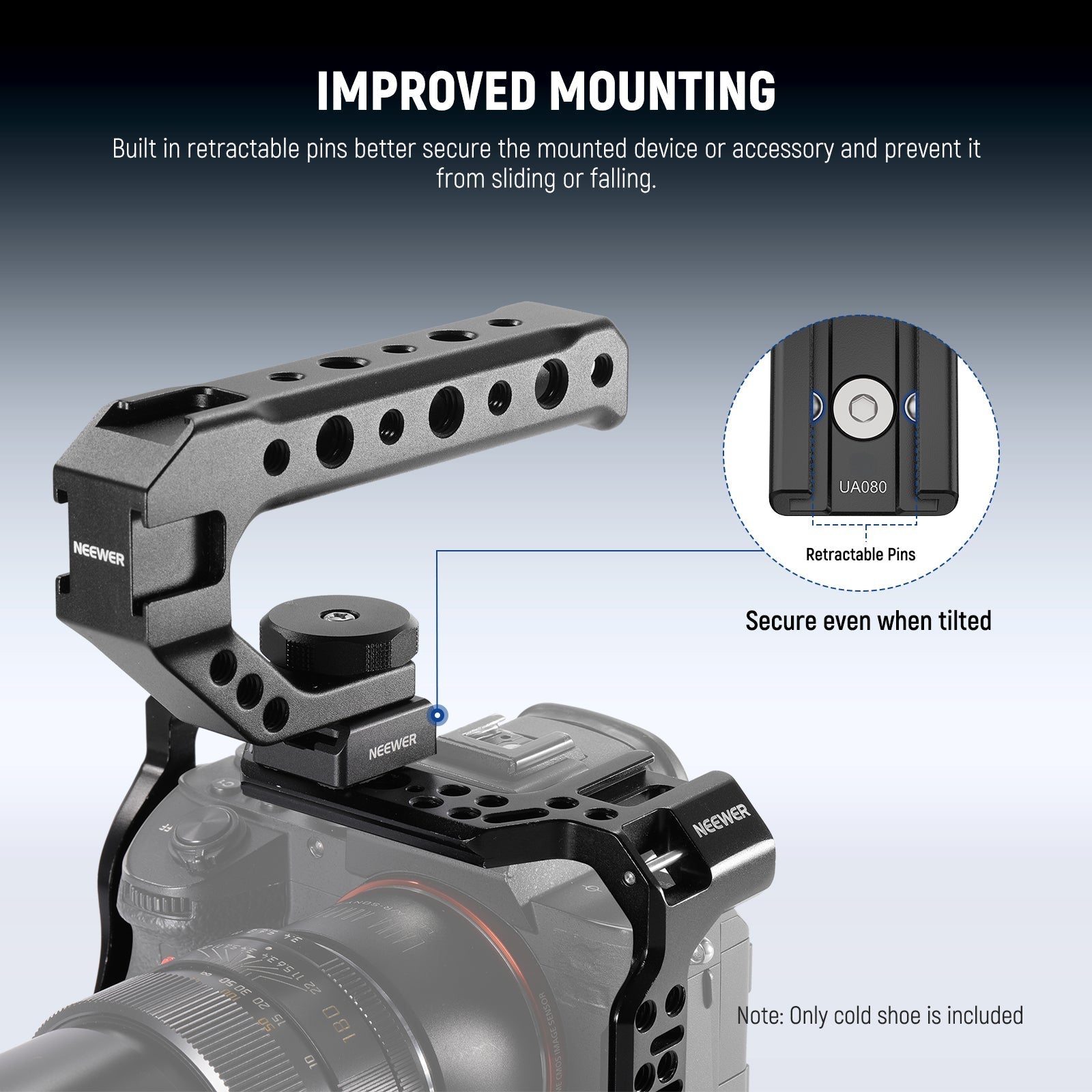 NEEWER UA080 2 Pack Cold Shoe Mount Adapter Set