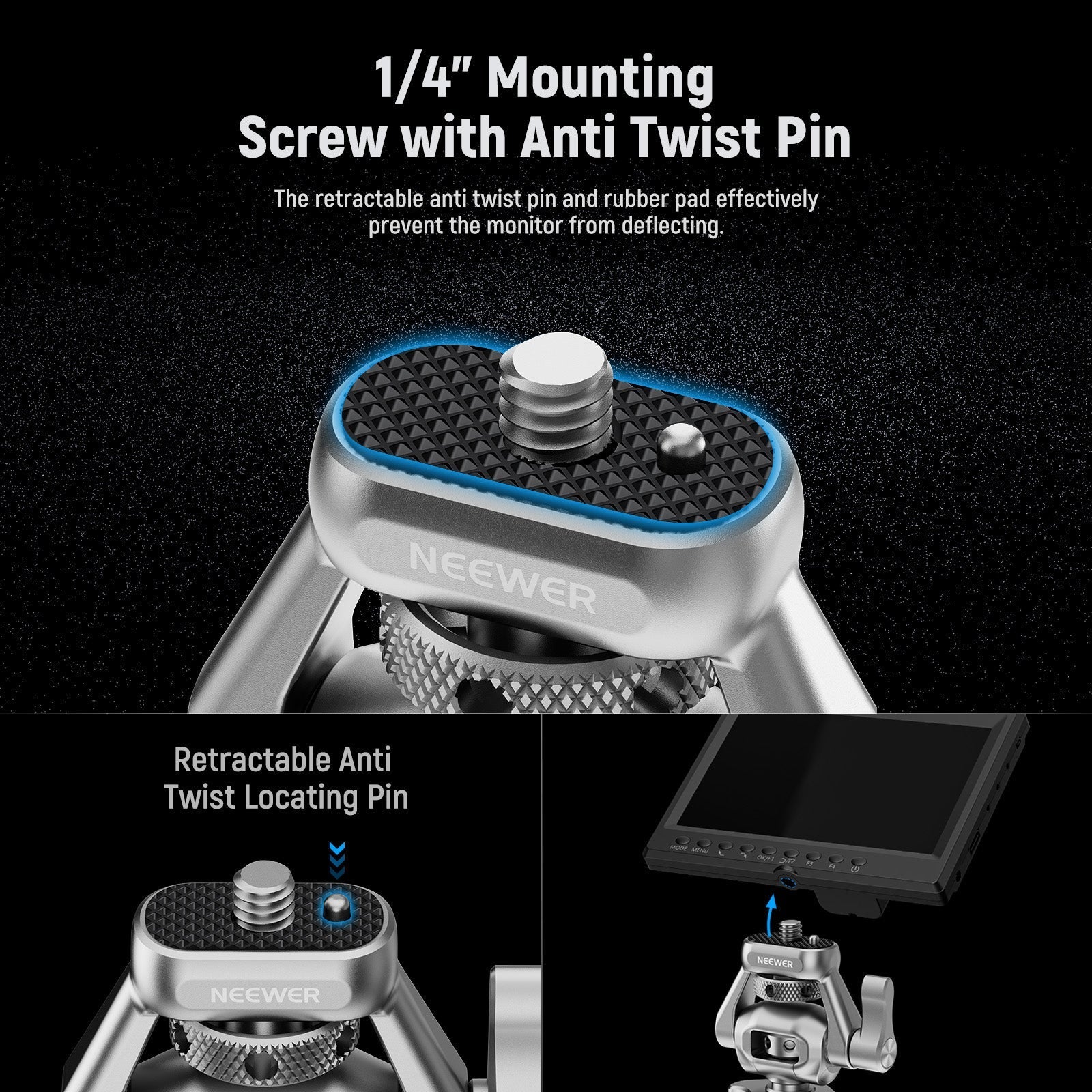 NEEWER MA017 Camera Monitor Mount with Cold Shoe