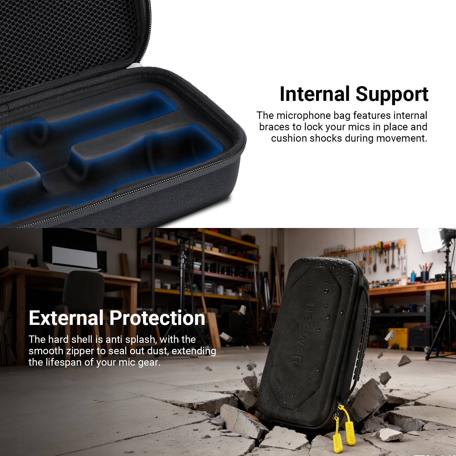 NEEWER PD033 Wireless Microphone Case For JBL PartyBox Dual Mic