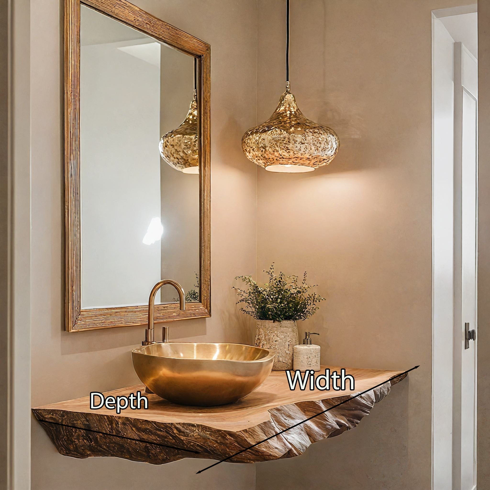 Live Edge Wood Bathroom Shelf