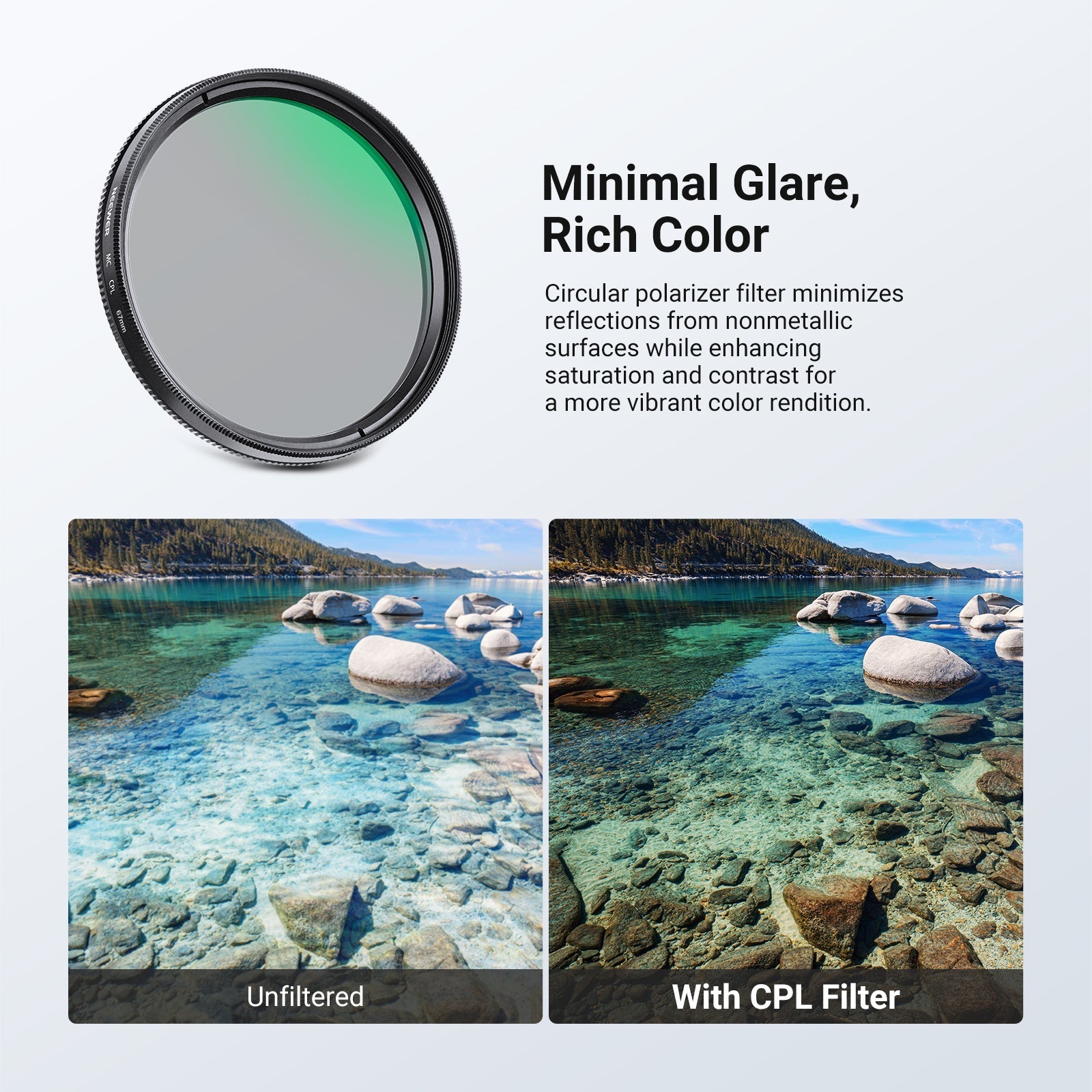 NEEWER 3 Pack Variable ND + CPL + UV Filter Kit
